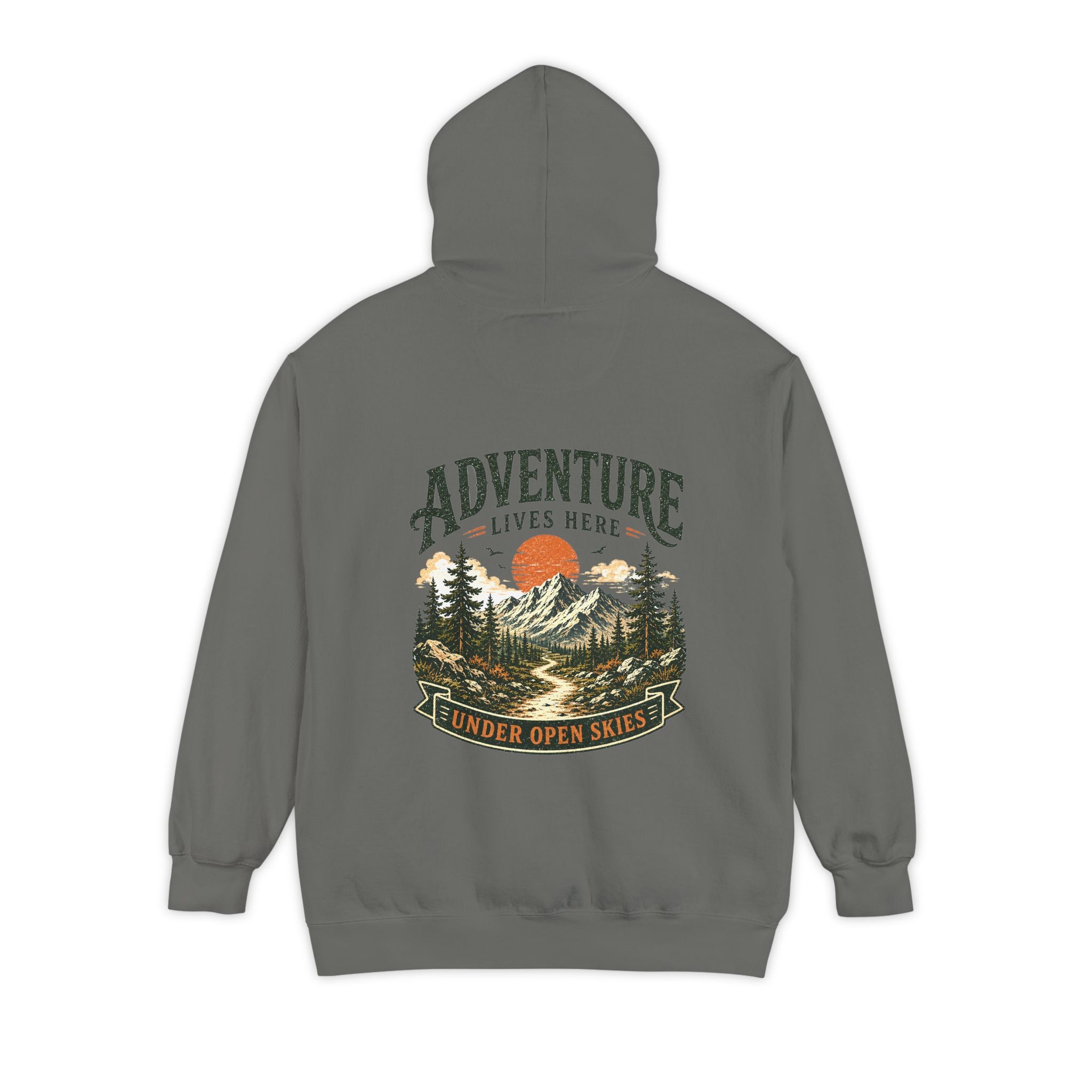 "Adventure Lives Here" Vintage Graphic Hoodie