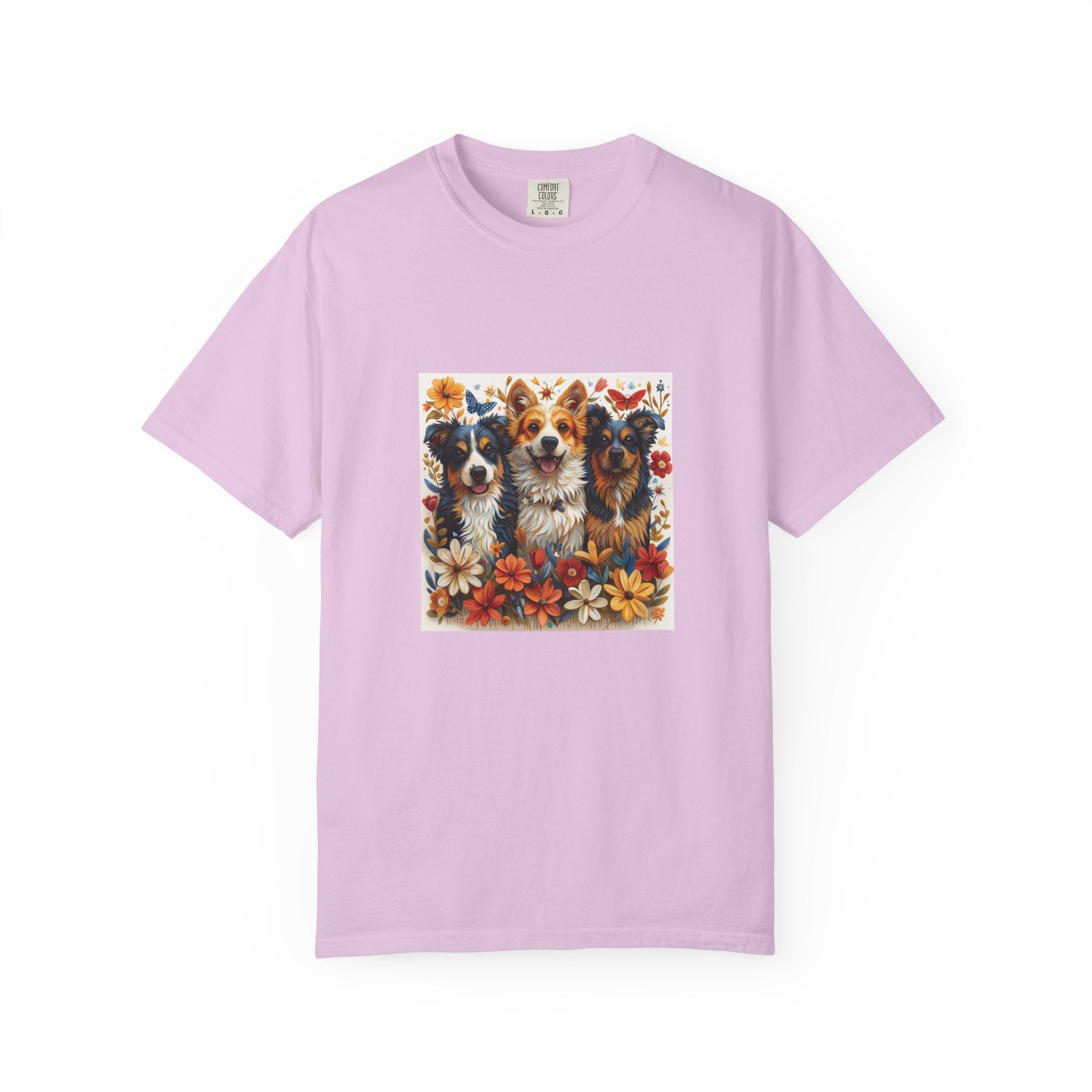 Dog Lover - Floral Three Dogs Tee