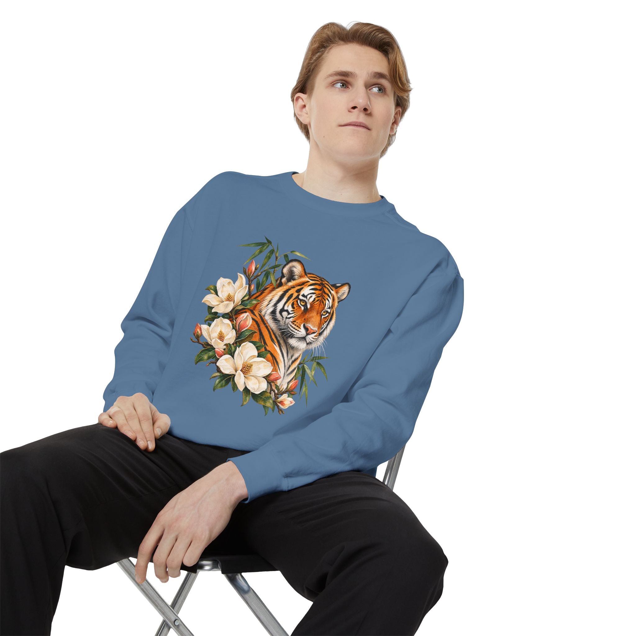 Tiger, Magnolia & Bamboo Sweatshirt — Garment-Dyed Fleece