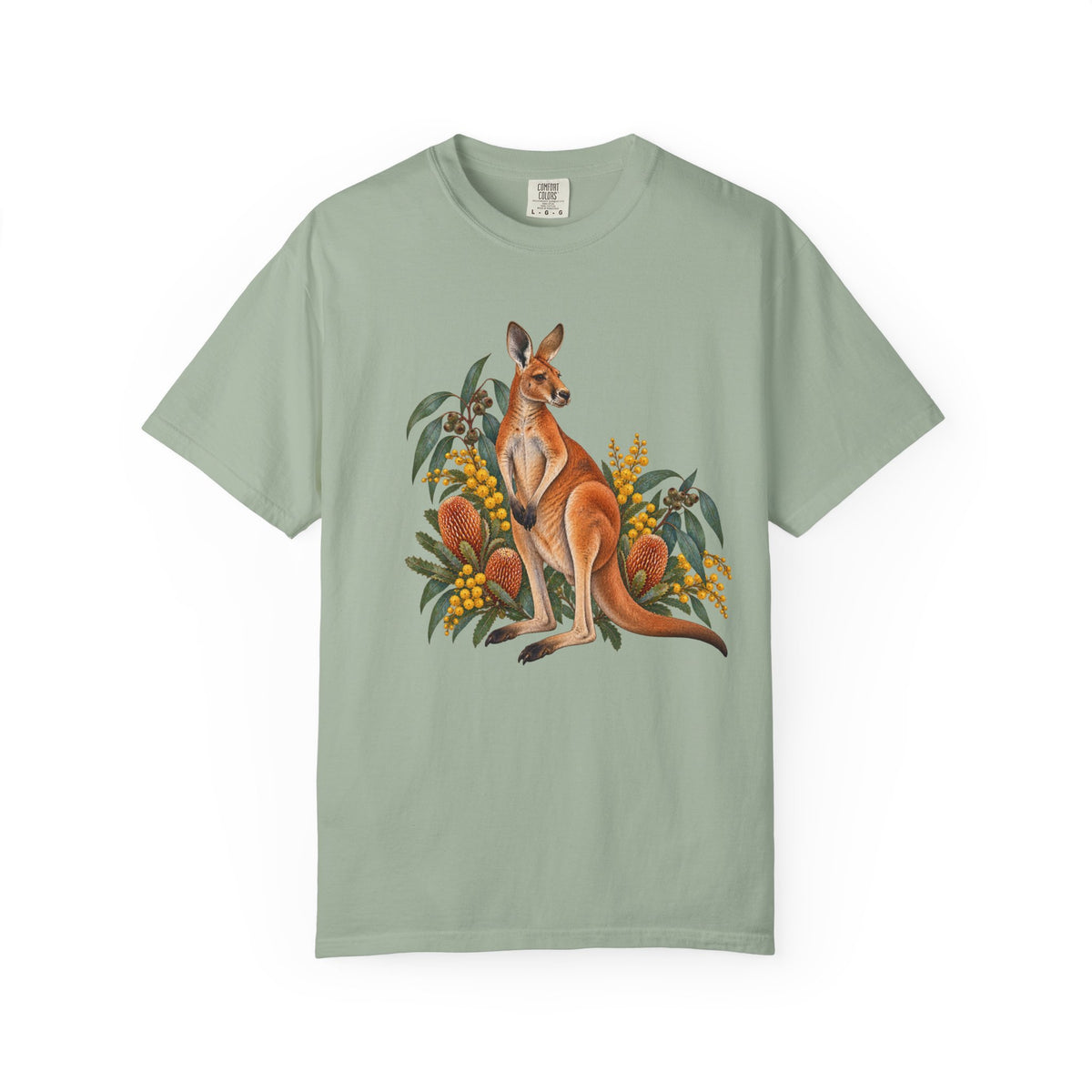 Kangaroo, Wattle & Banksia T-Shirt — Garment-Dyed Cotton