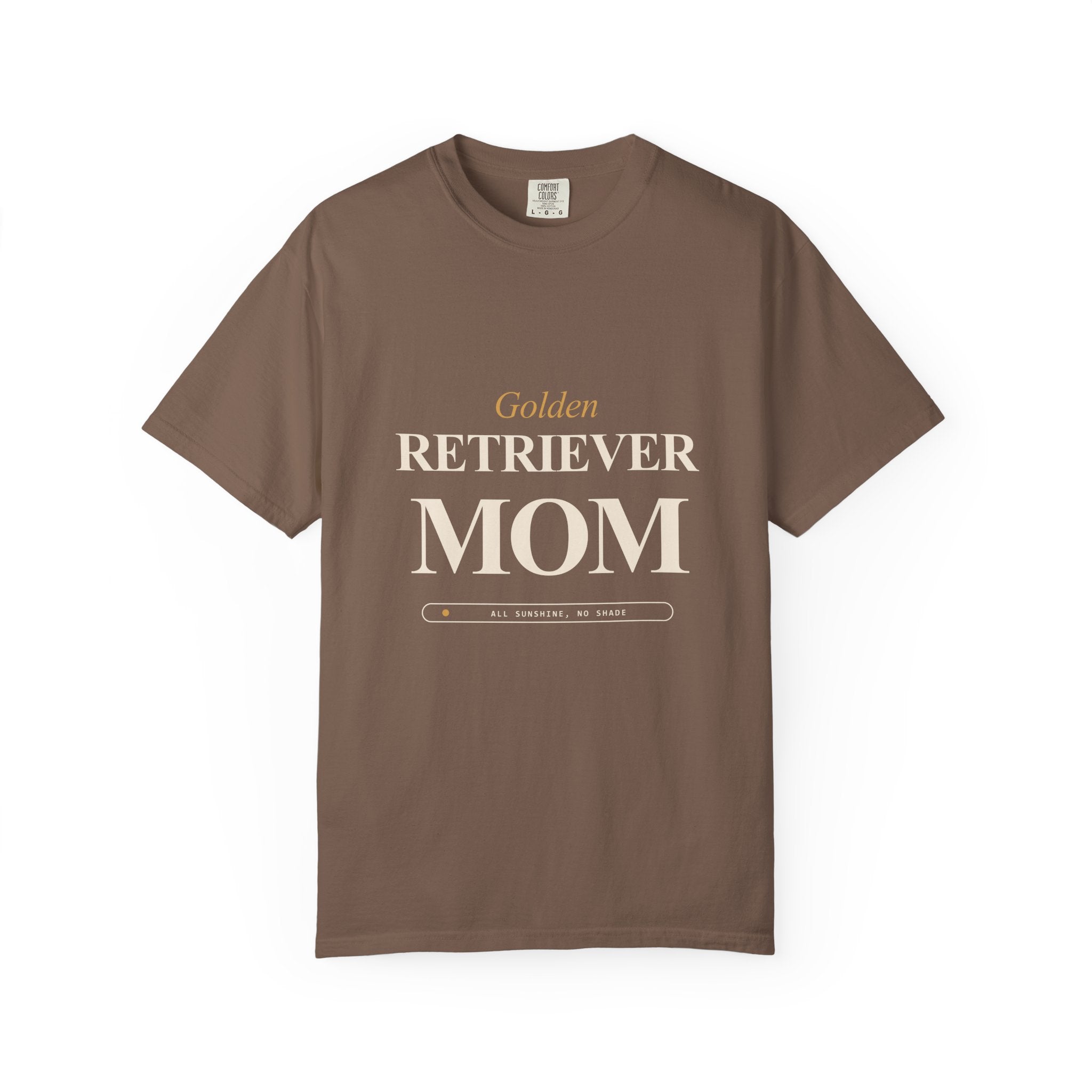 All Sunshine No Shade Golden Retriever dark tee front view
