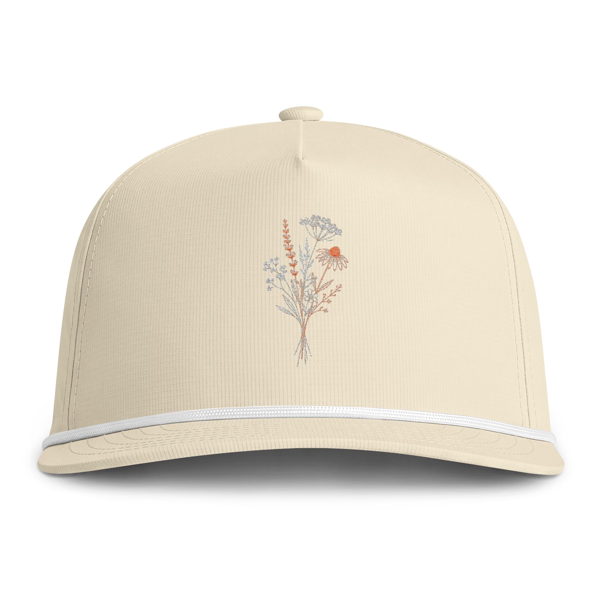 Wildflower Bouquet — Embroidered Rope Cap