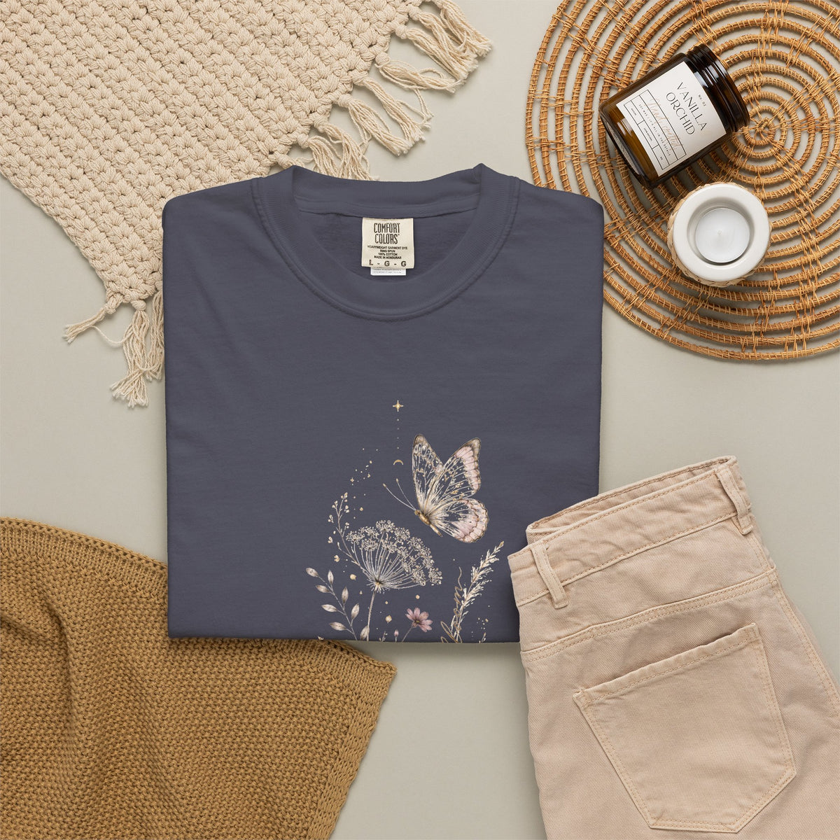 Nocturne Bloom Butterfly T-Shirt — Premium Cotton