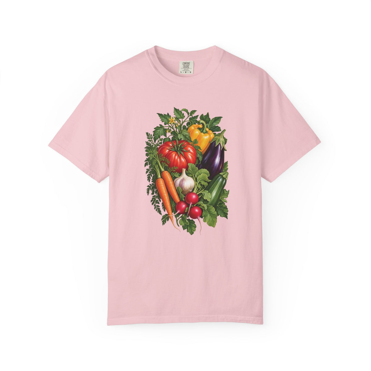 Kitchen garden harvest T-shirt in Blossom, front view