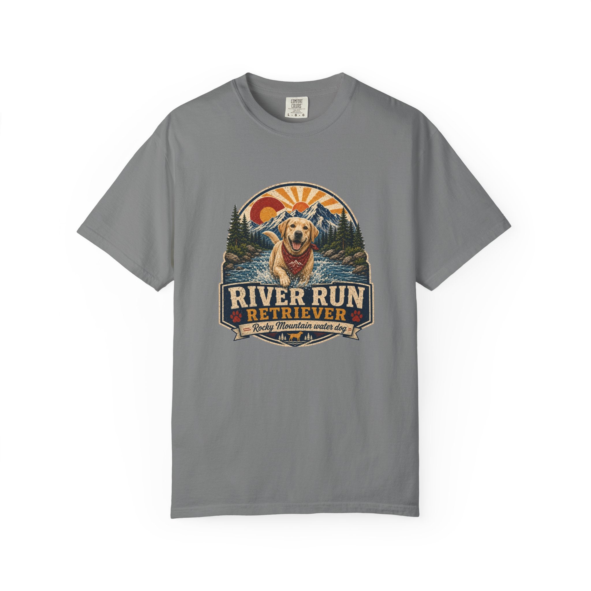 River Run Retriever Colorado tee on model
