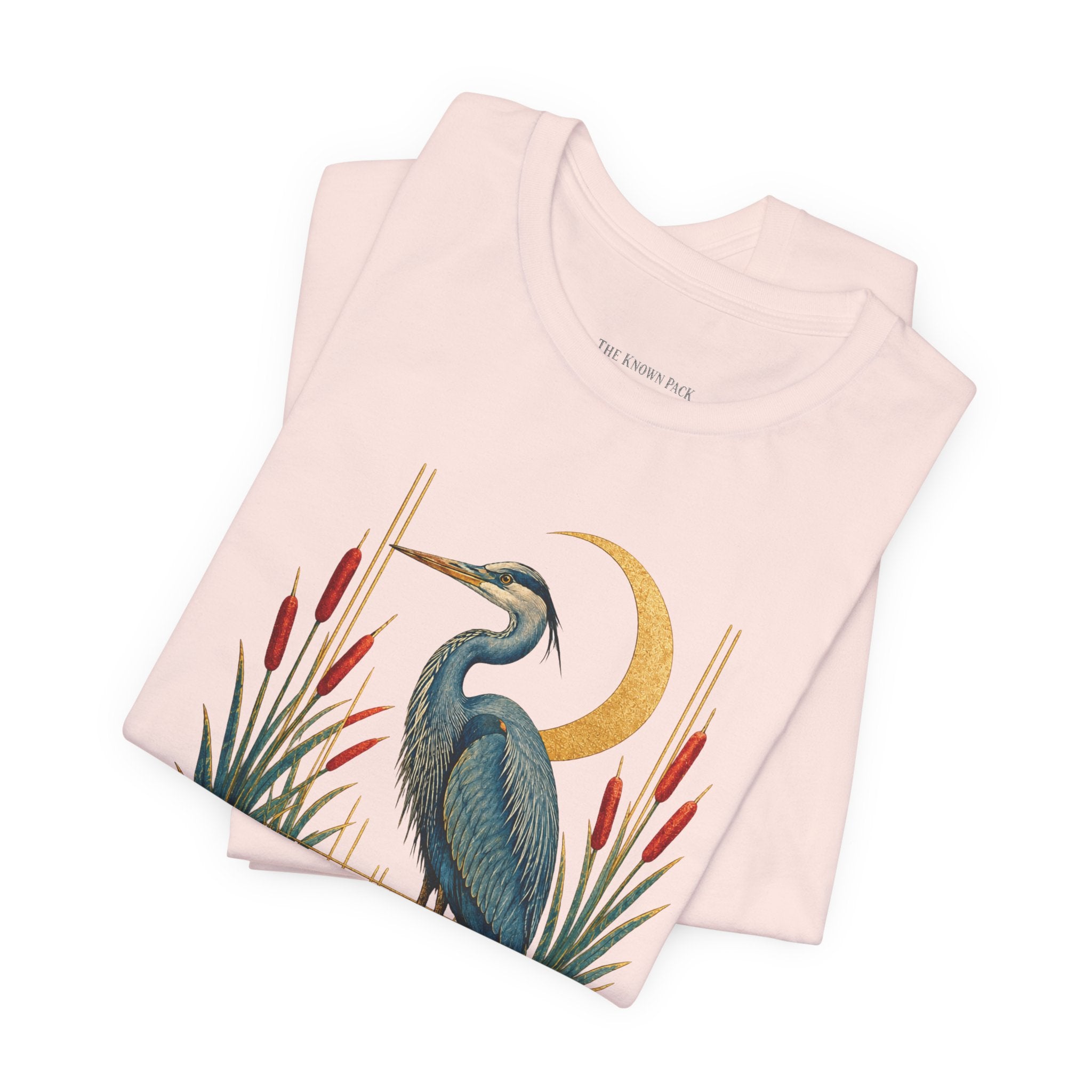 Art Deco Heron & Cattails T-Shirt