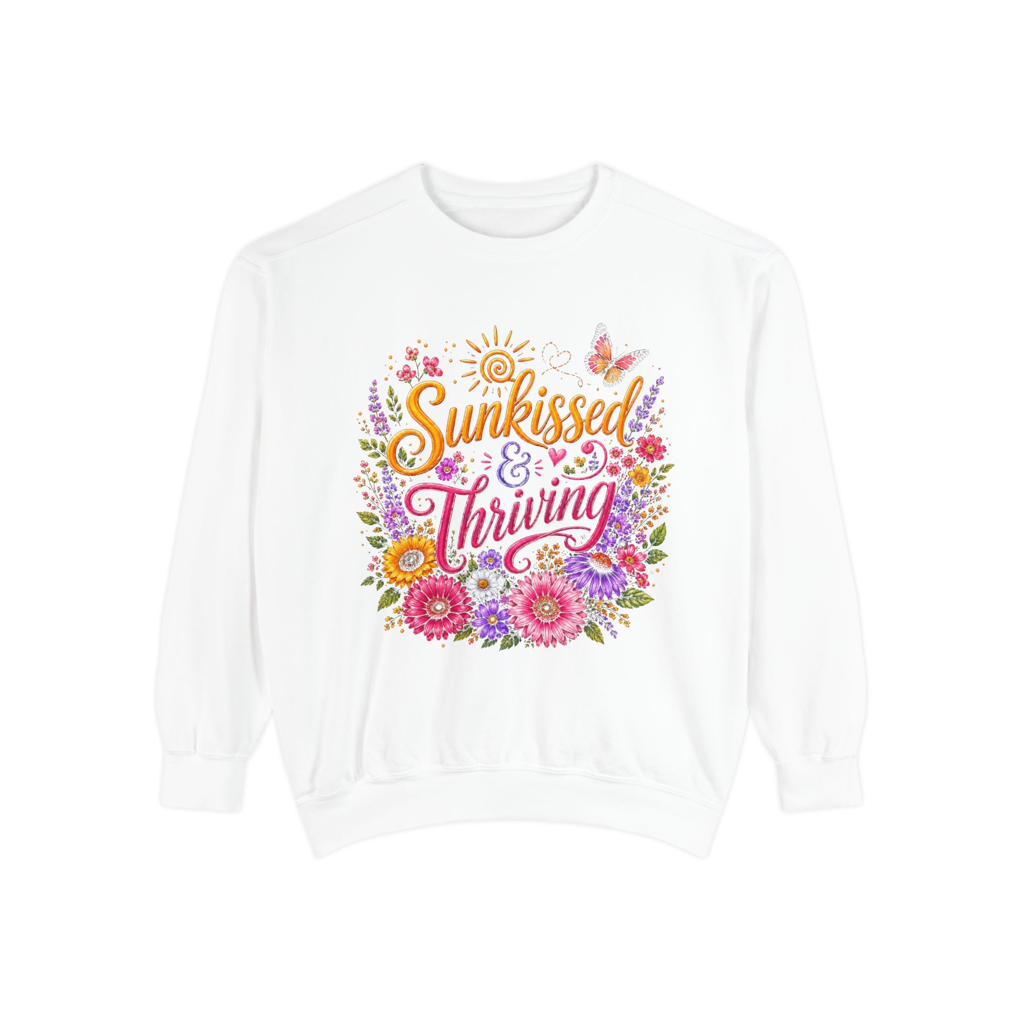 Sunkissed & Thriving Retro Floral Summer Sweatshirt