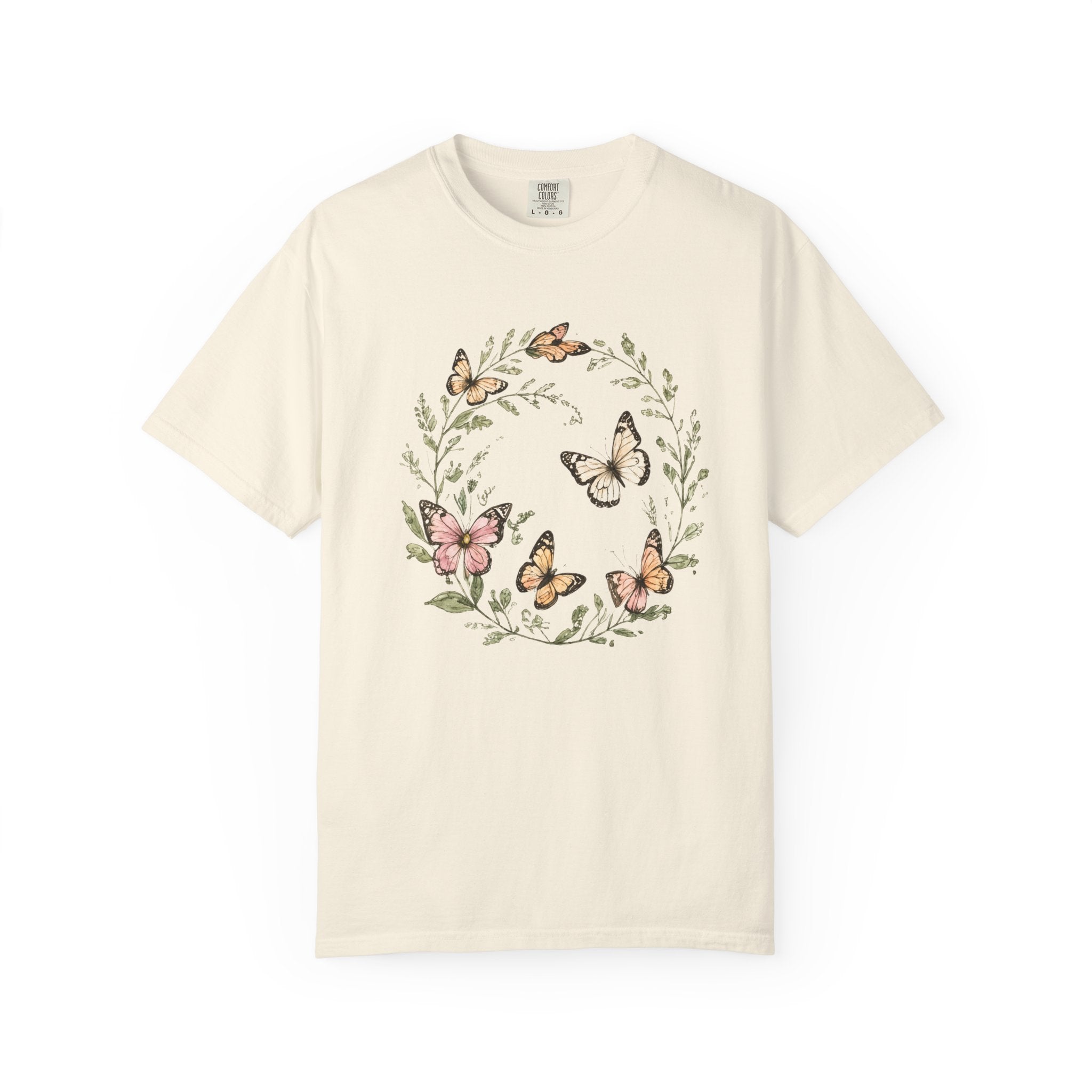 Butterfly Wreath Watercolor Tee