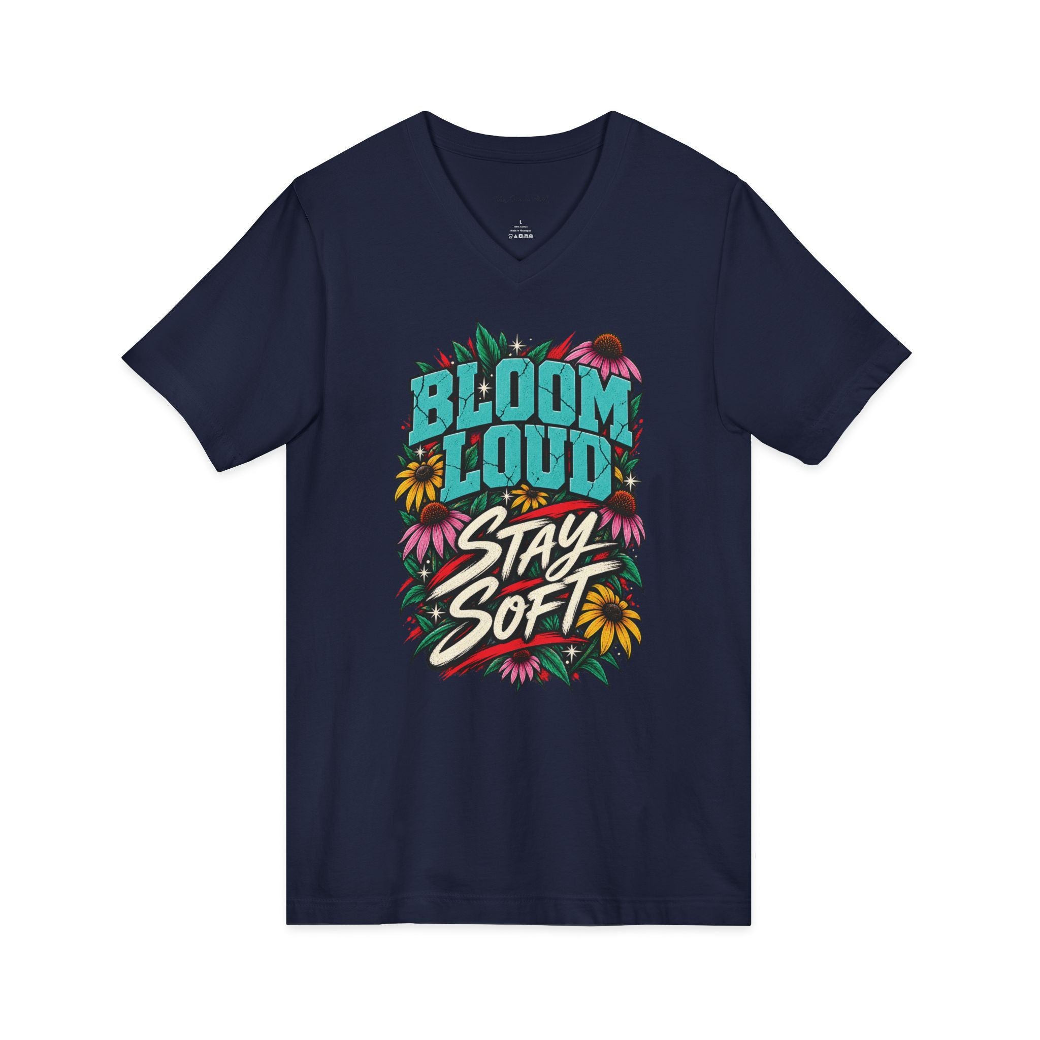 Bloom Loud Floral V-Neck T-Shirt