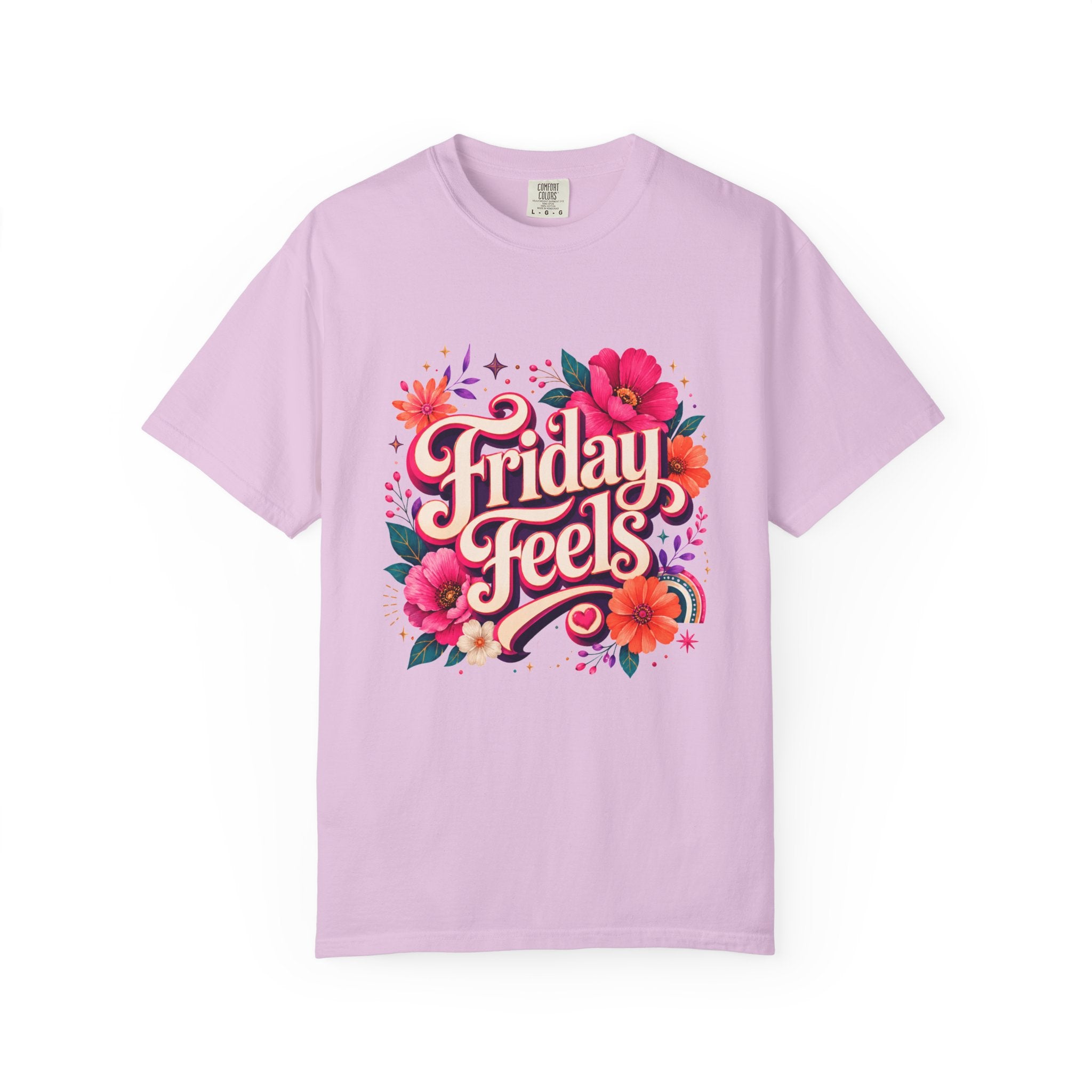 Friday Feels - Retro Floral Vibes Tee