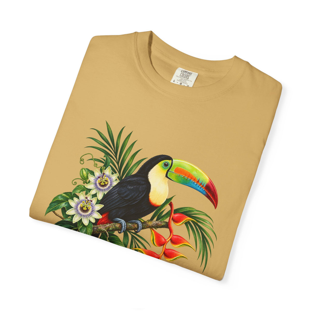 Toucan, Passionflower & Heliconia T-Shirt — Garment-Dyed Cotton