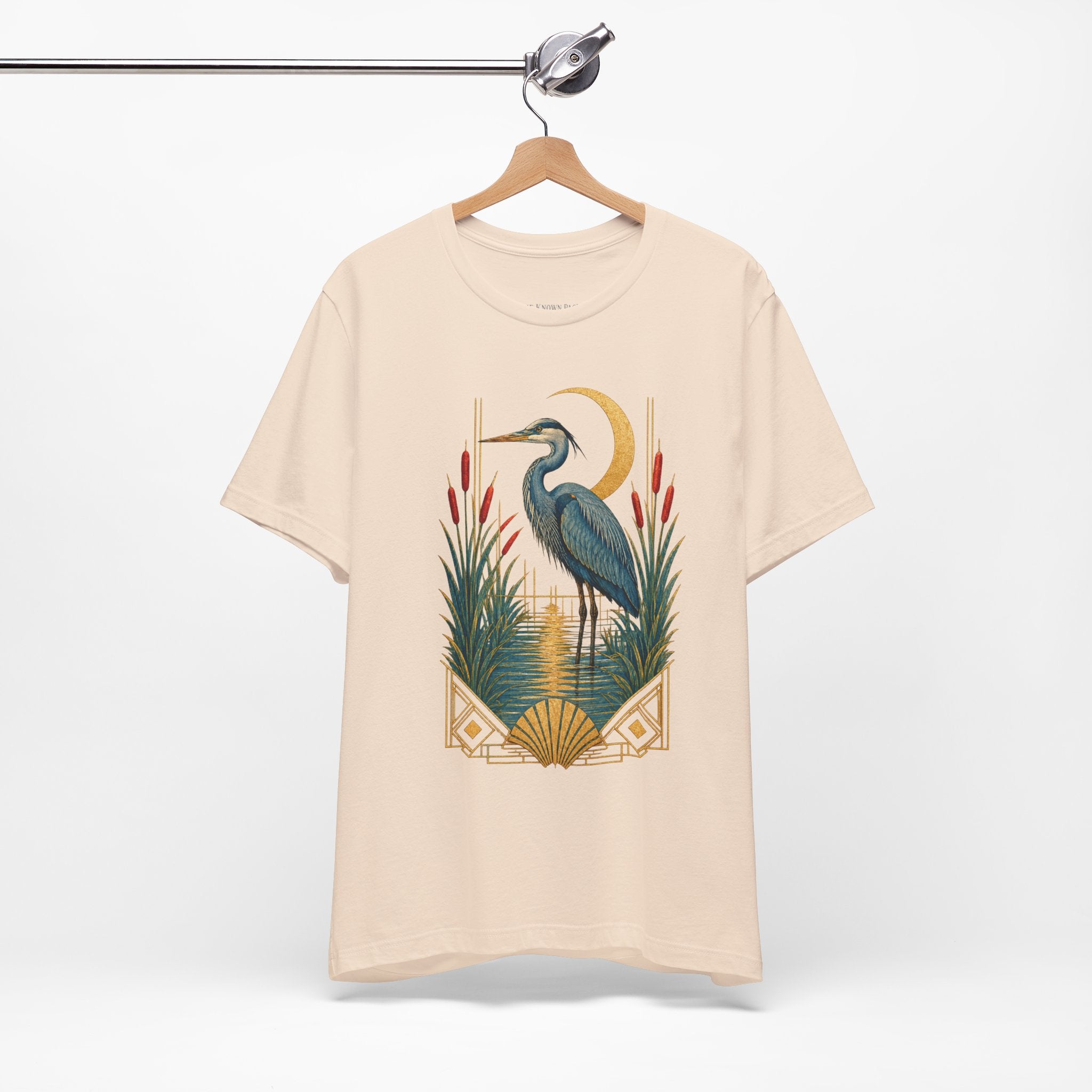 Art Deco Heron & Cattails T-Shirt