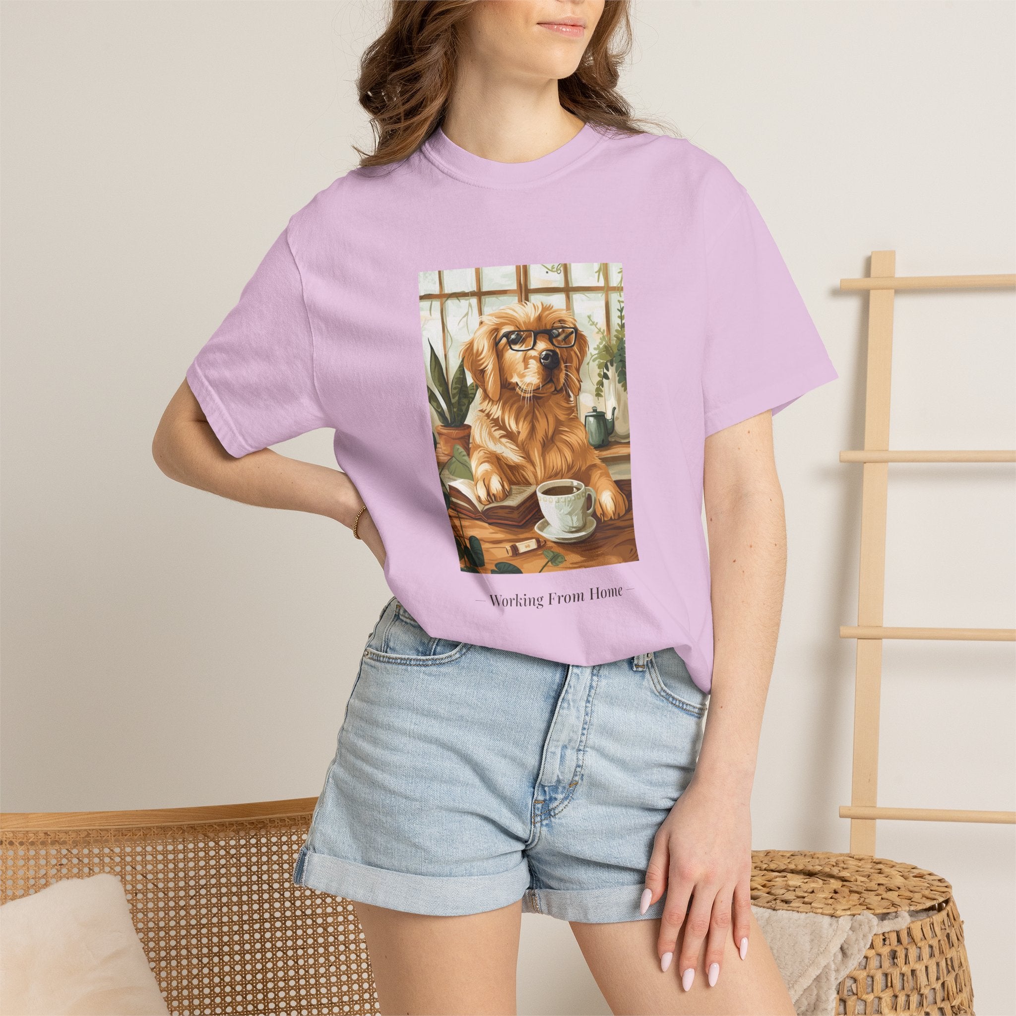 Working From Home - Golden Retriever Tee