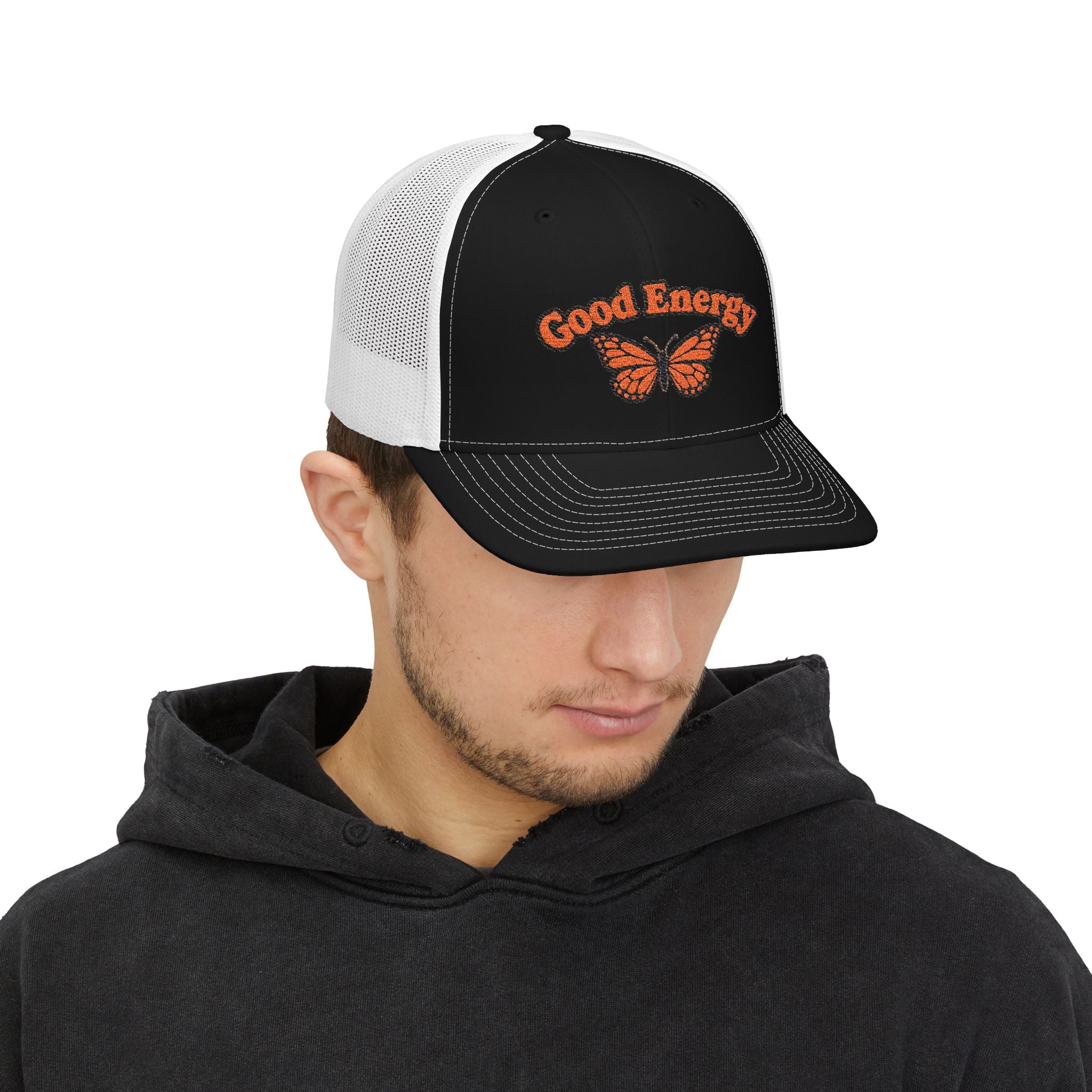 Good Energy — Monarch Butterfly Embroidered Trucker Hat