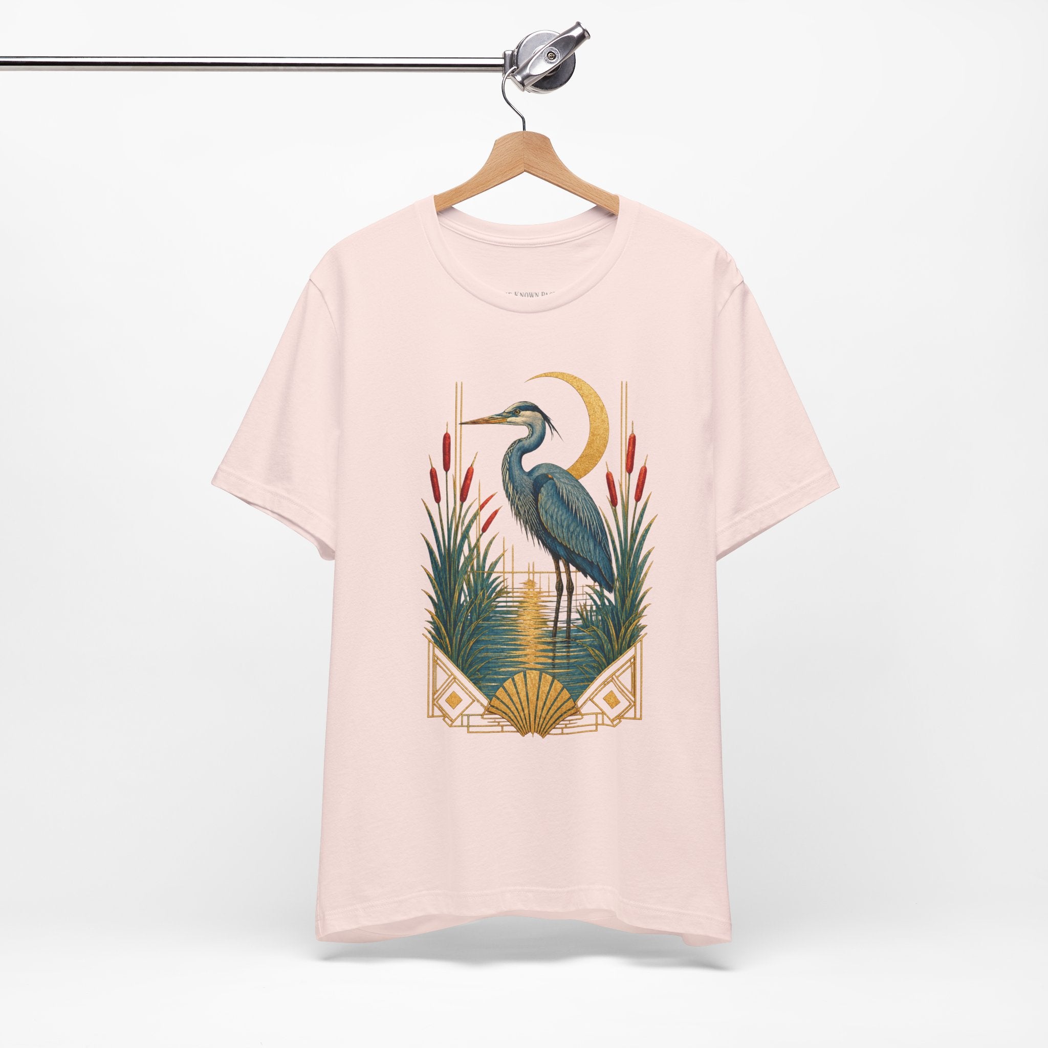 Art Deco Heron & Cattails T-Shirt