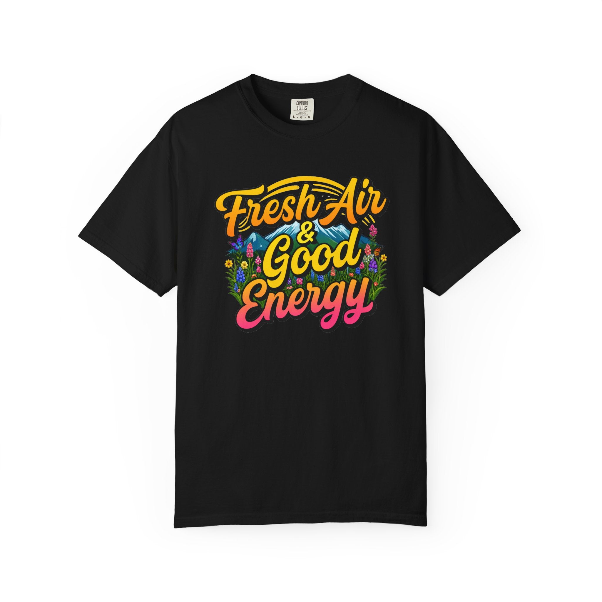 Fresh Air & Good Energy - Retro Mountain Wildflower Tee