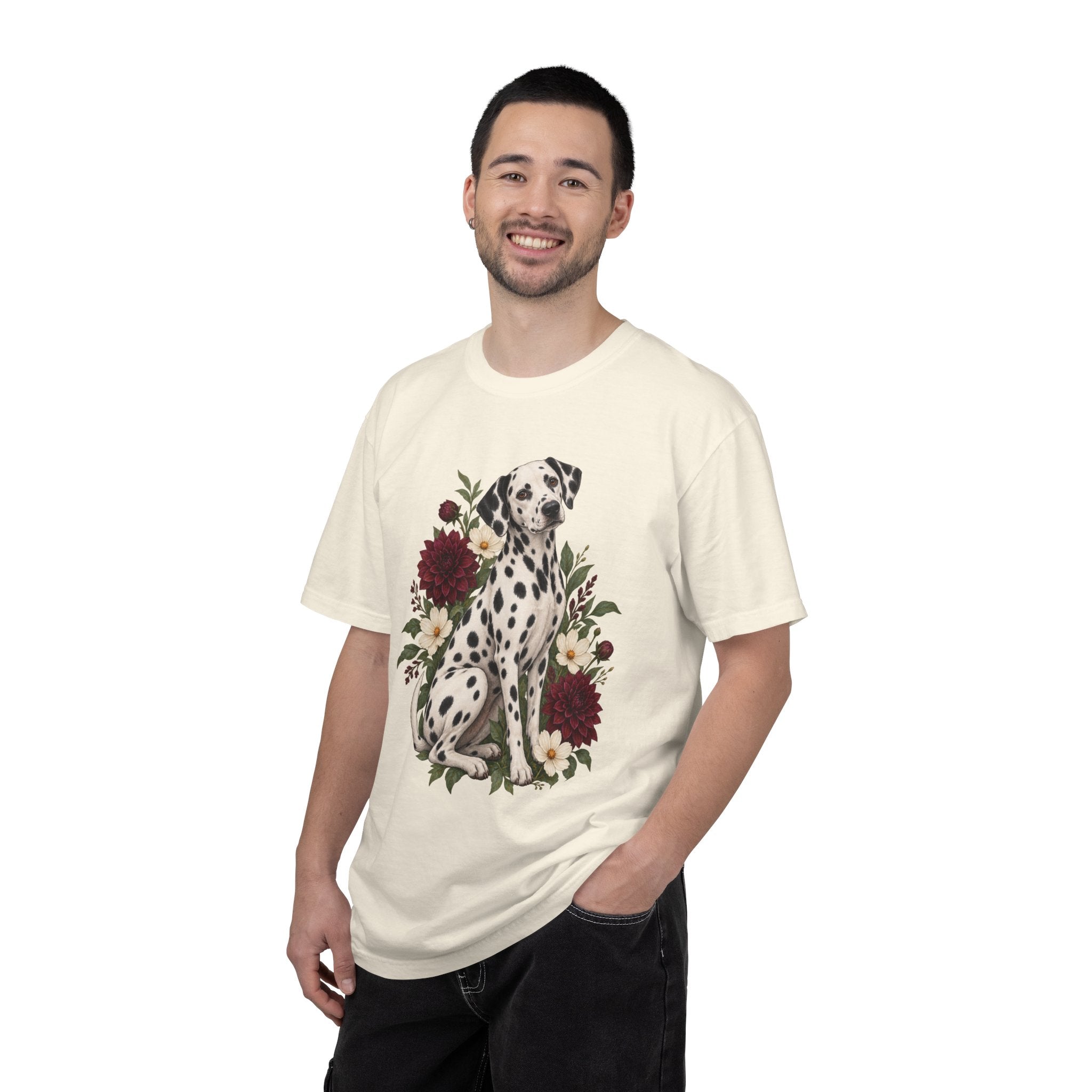 Dalmatian & Dahlia T-Shirt — Garment-Dyed Cotton