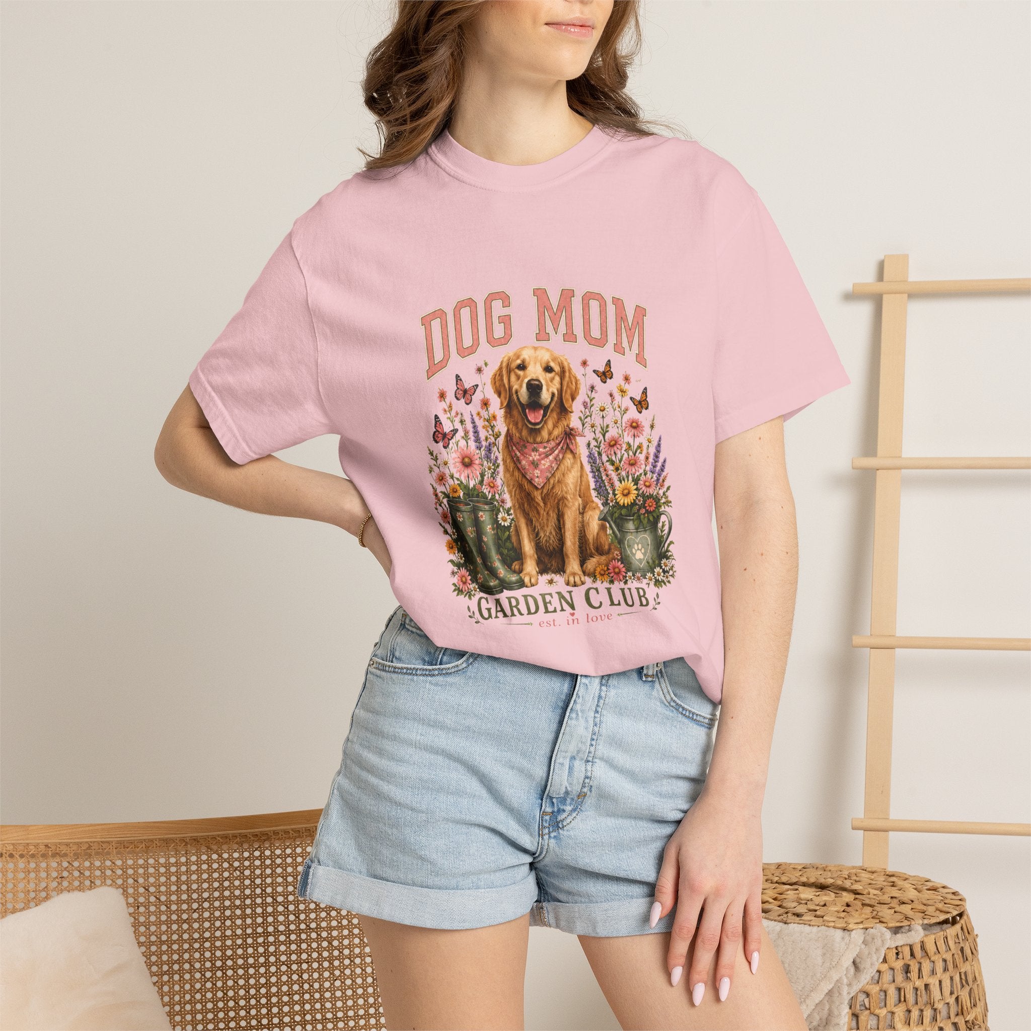 Dog Mom Garden Club wildflower dog tee branded slide