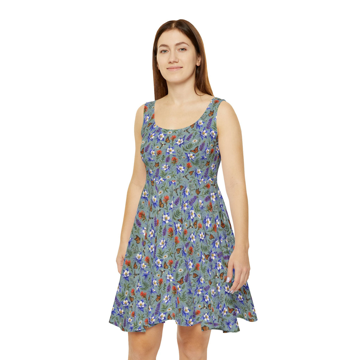 Alpine Meadow Watercolor Wildflower Dress