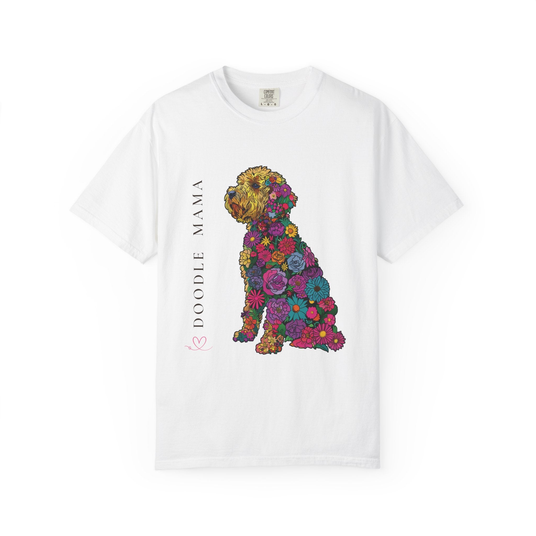 Doodle Mama floral Doodle tee front view
