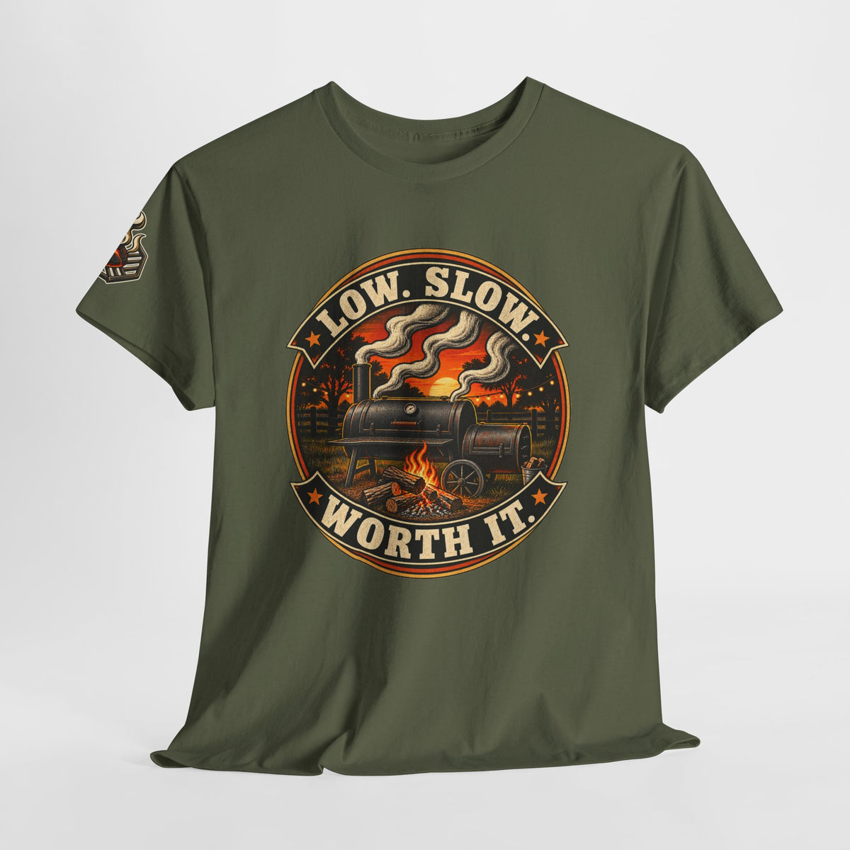 Low. Slow. Work It. BBQ Smoker T-Shirt