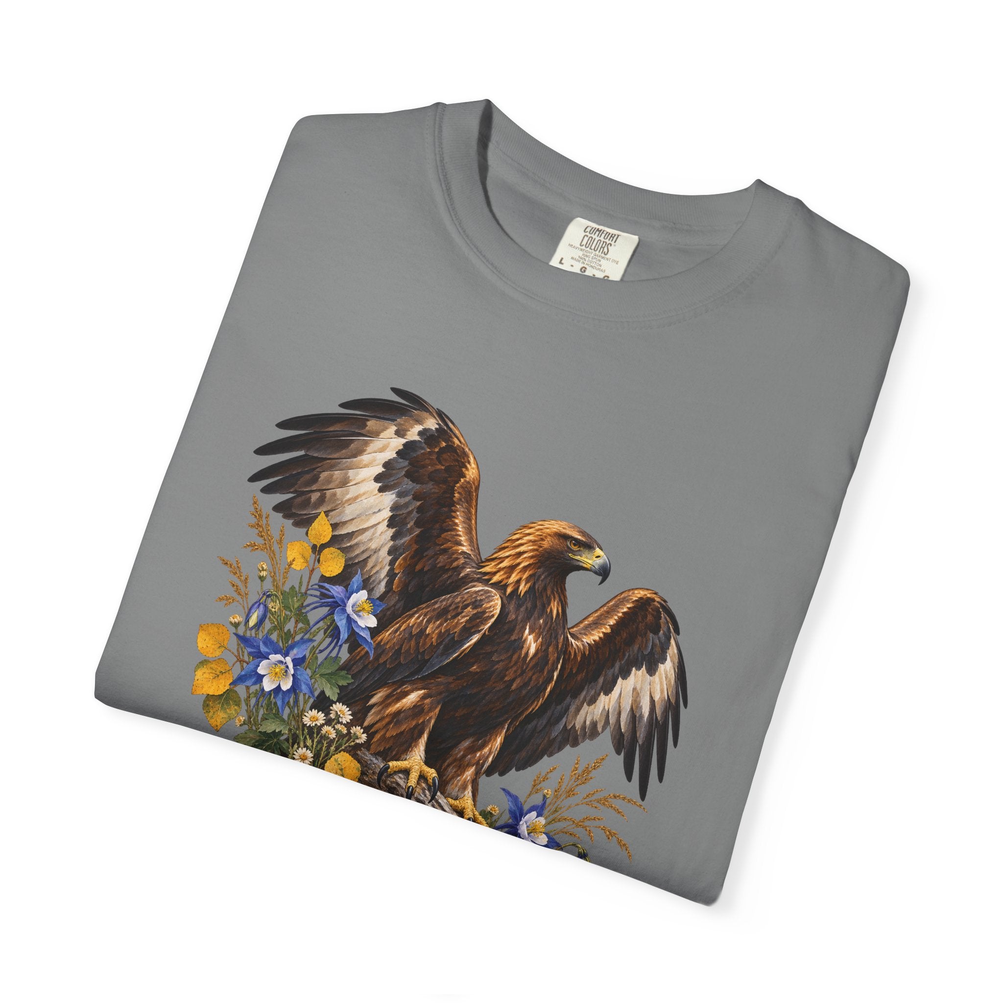 Golden Eagle & Columbine T-Shirt — Garment-Dyed Cotton