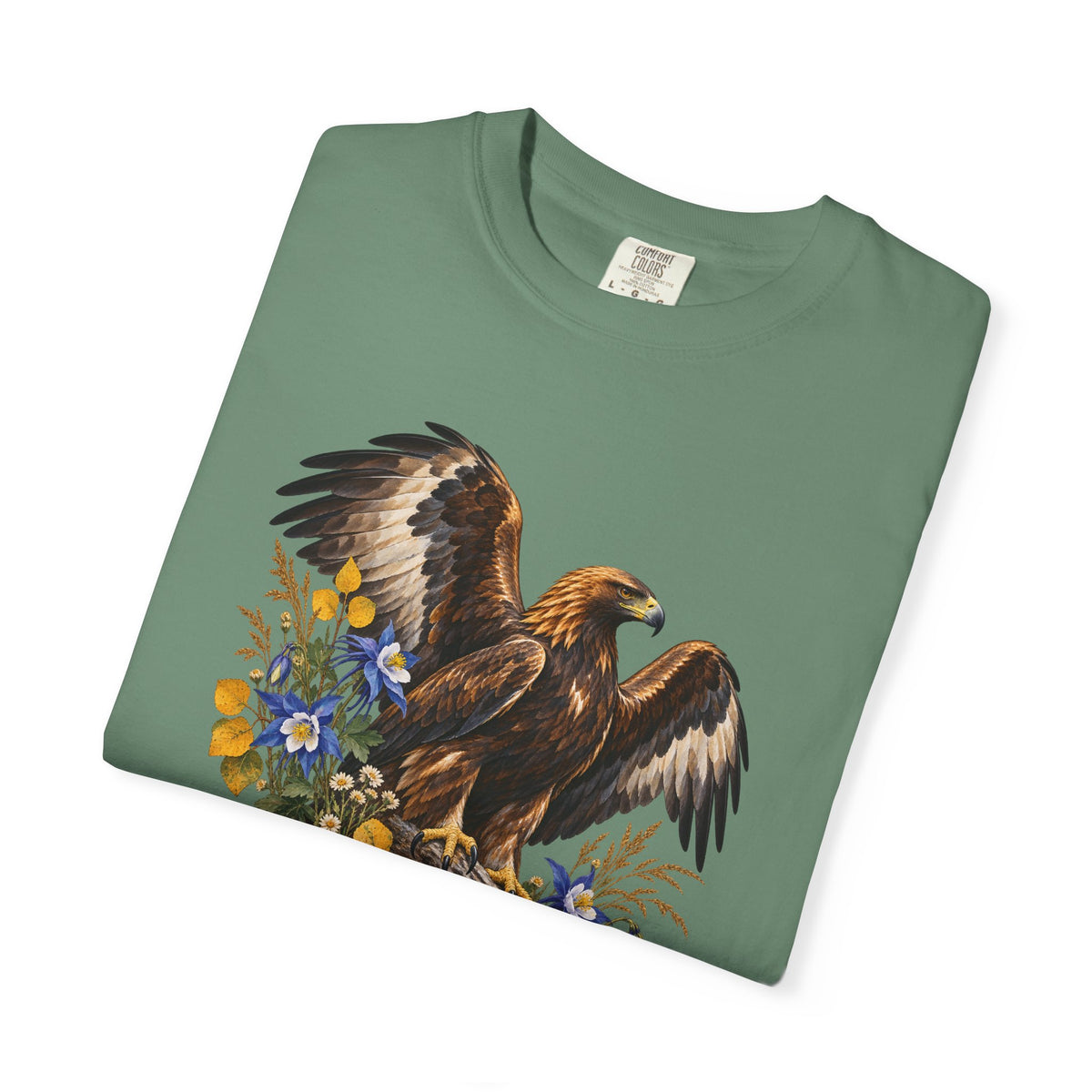 Golden Eagle & Columbine T-Shirt — Garment-Dyed Cotton