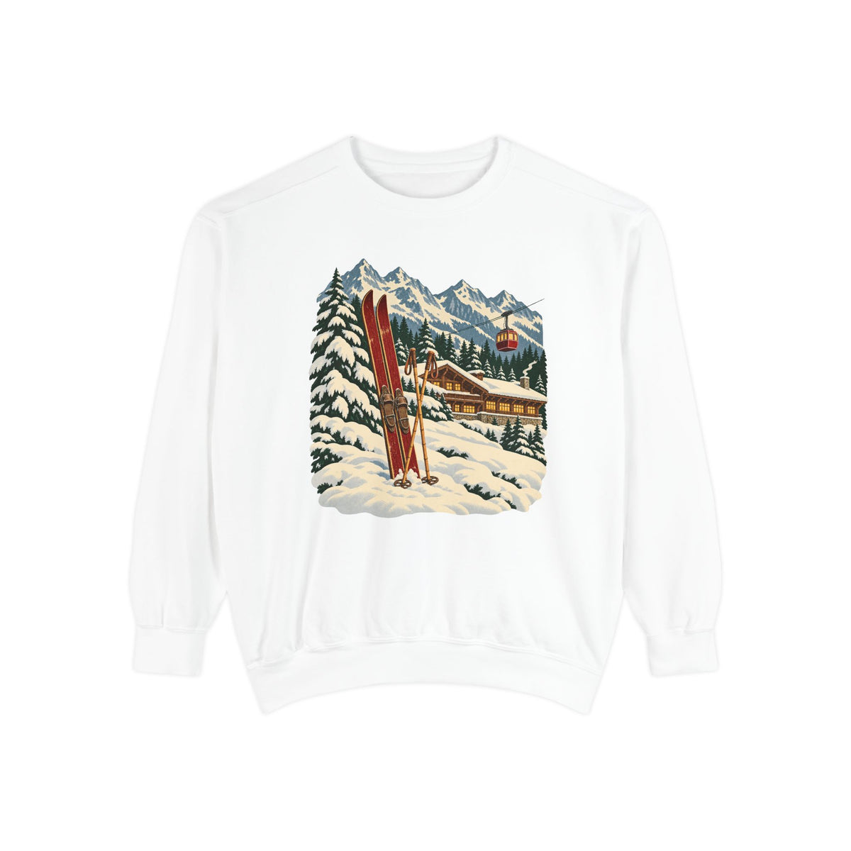 Apres ski sweatshirt in White, front view