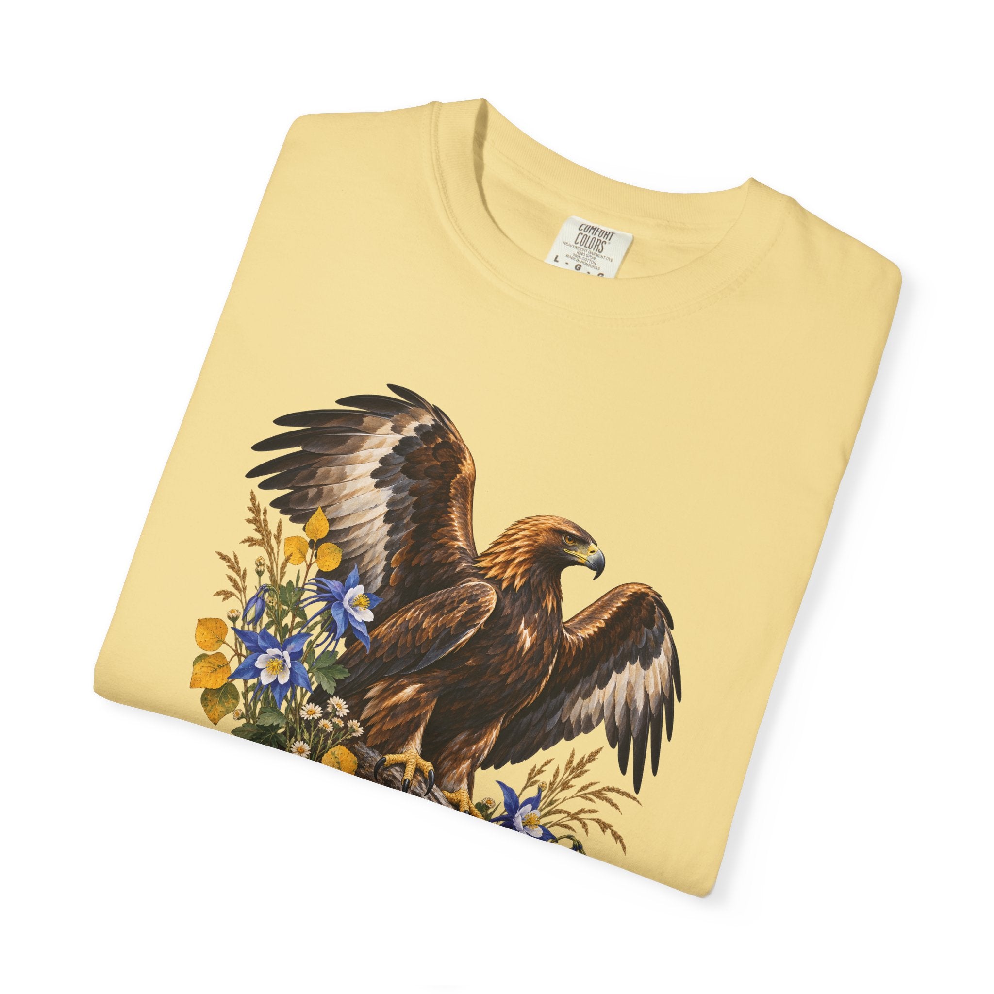 Golden Eagle & Columbine T-Shirt — Garment-Dyed Cotton