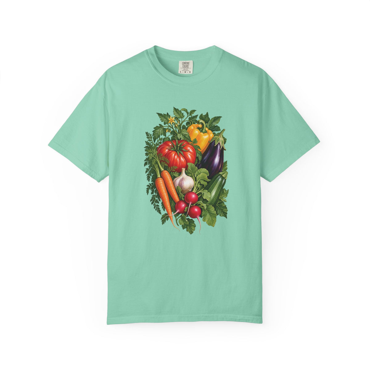 Kitchen garden harvest T-shirt in Island Reef, front view