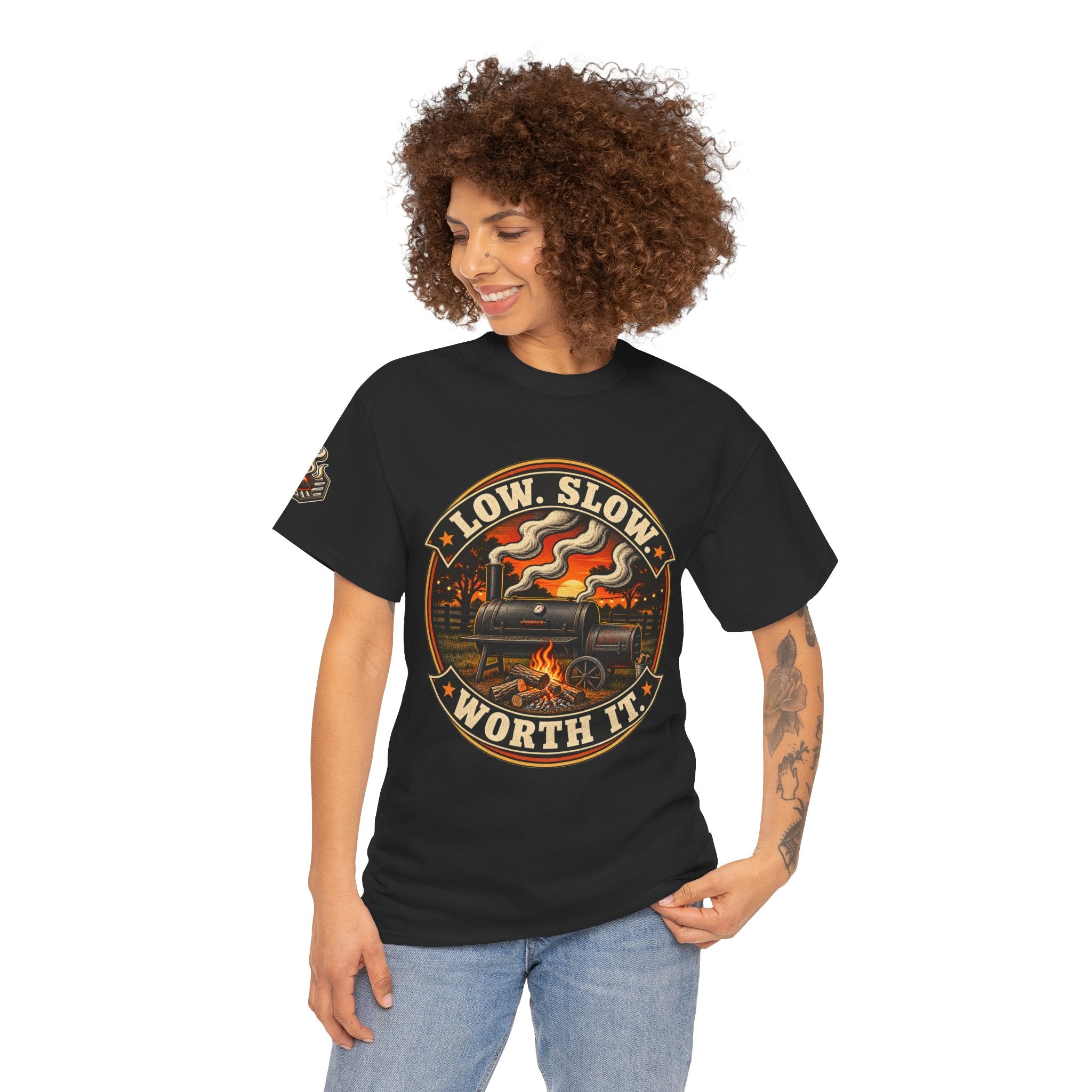Low. Slow. Work It. BBQ Smoker T-Shirt