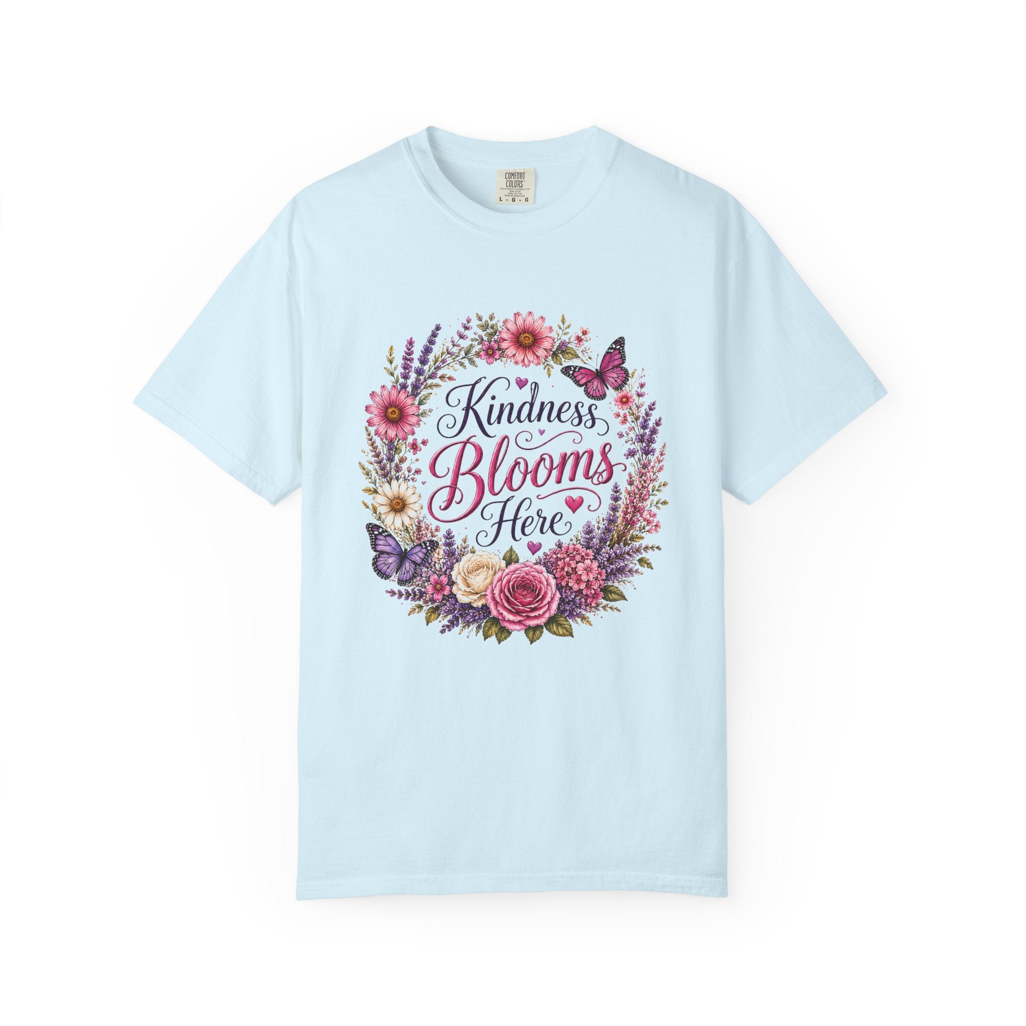Kindness Blooms Here - Floral Wreath Tee