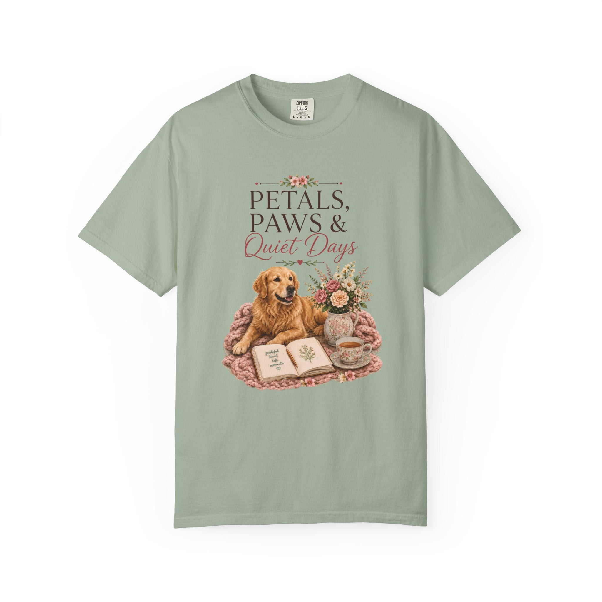Petals Paws and Quiet Days tee alternate color
