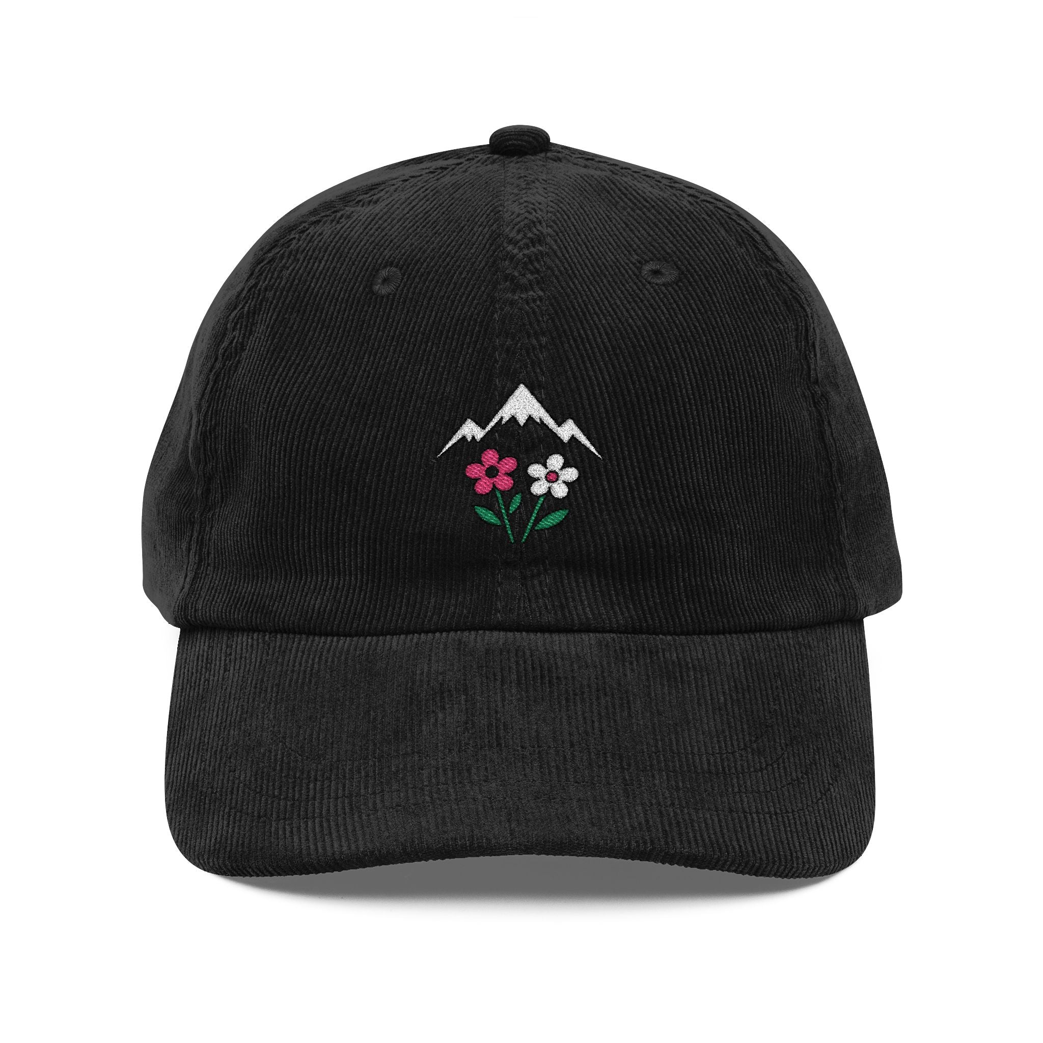 Mountains & Wildflowers — Embroidered Corduroy Hat
