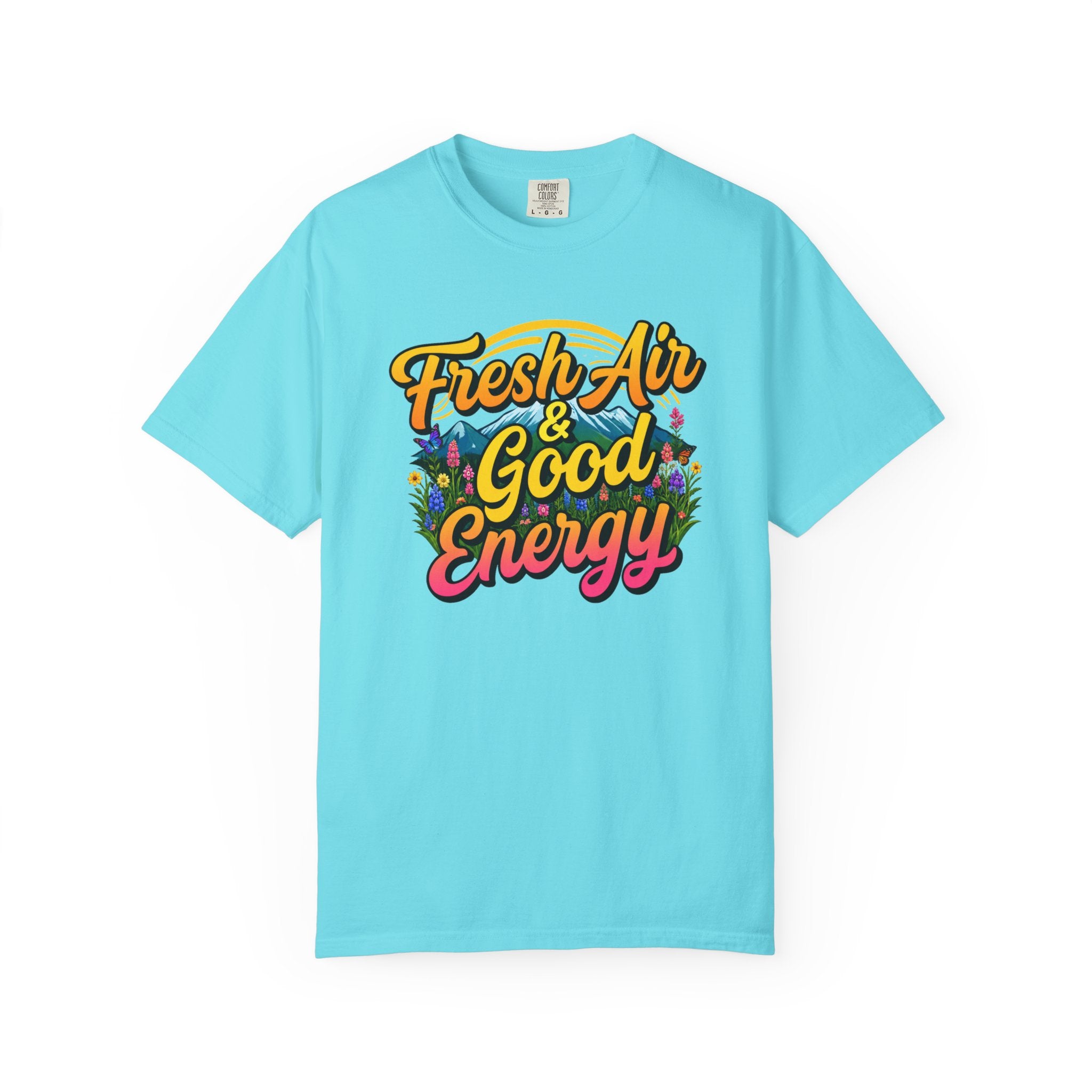 Fresh Air & Good Energy - Retro Mountain Wildflower Tee