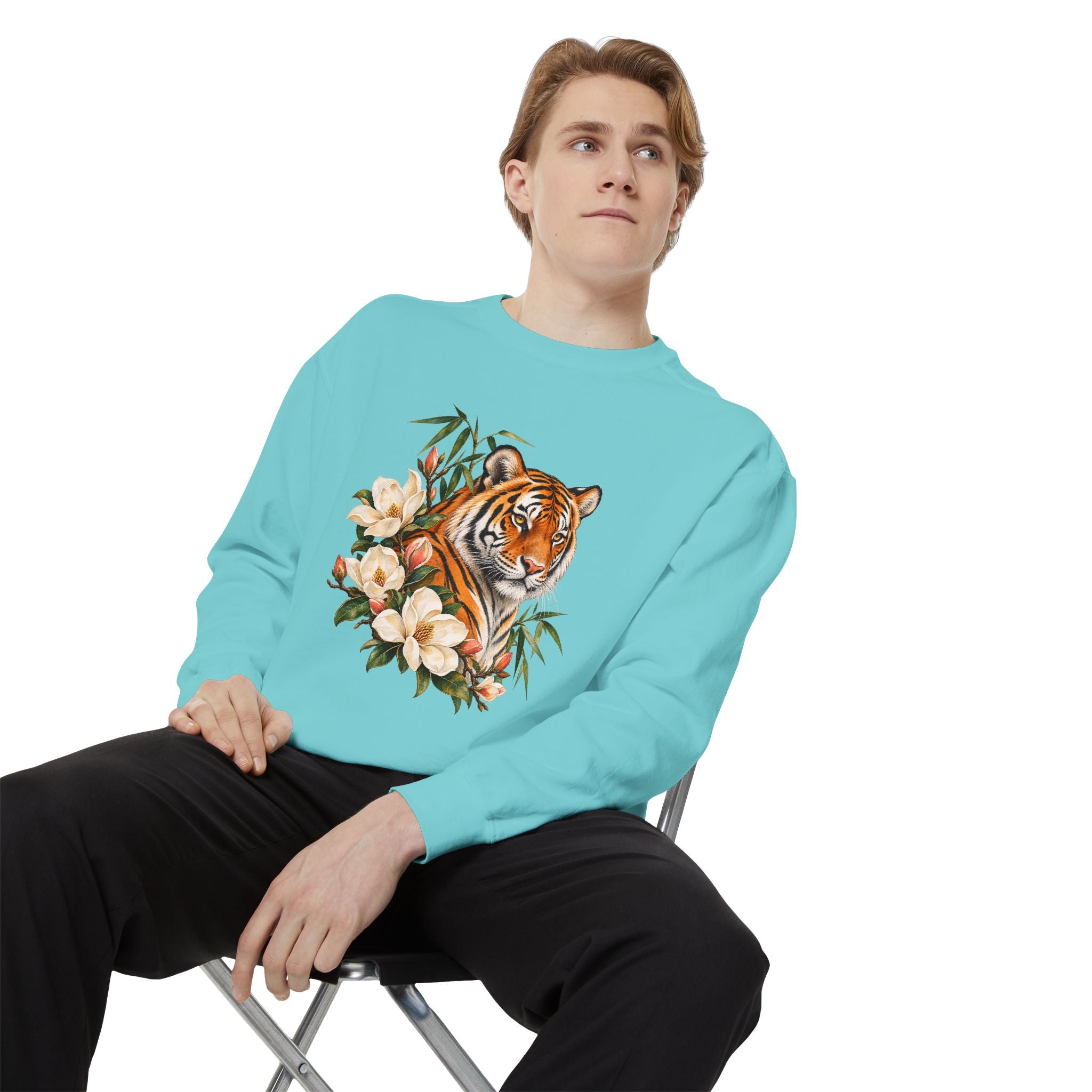 Tiger, Magnolia & Bamboo Sweatshirt — Garment-Dyed Fleece
