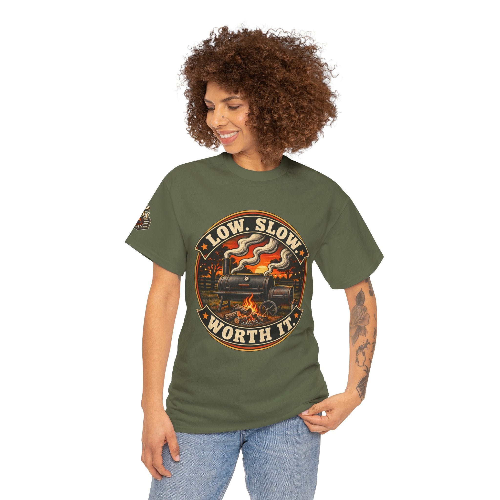 Low. Slow. Work It. BBQ Smoker T-Shirt