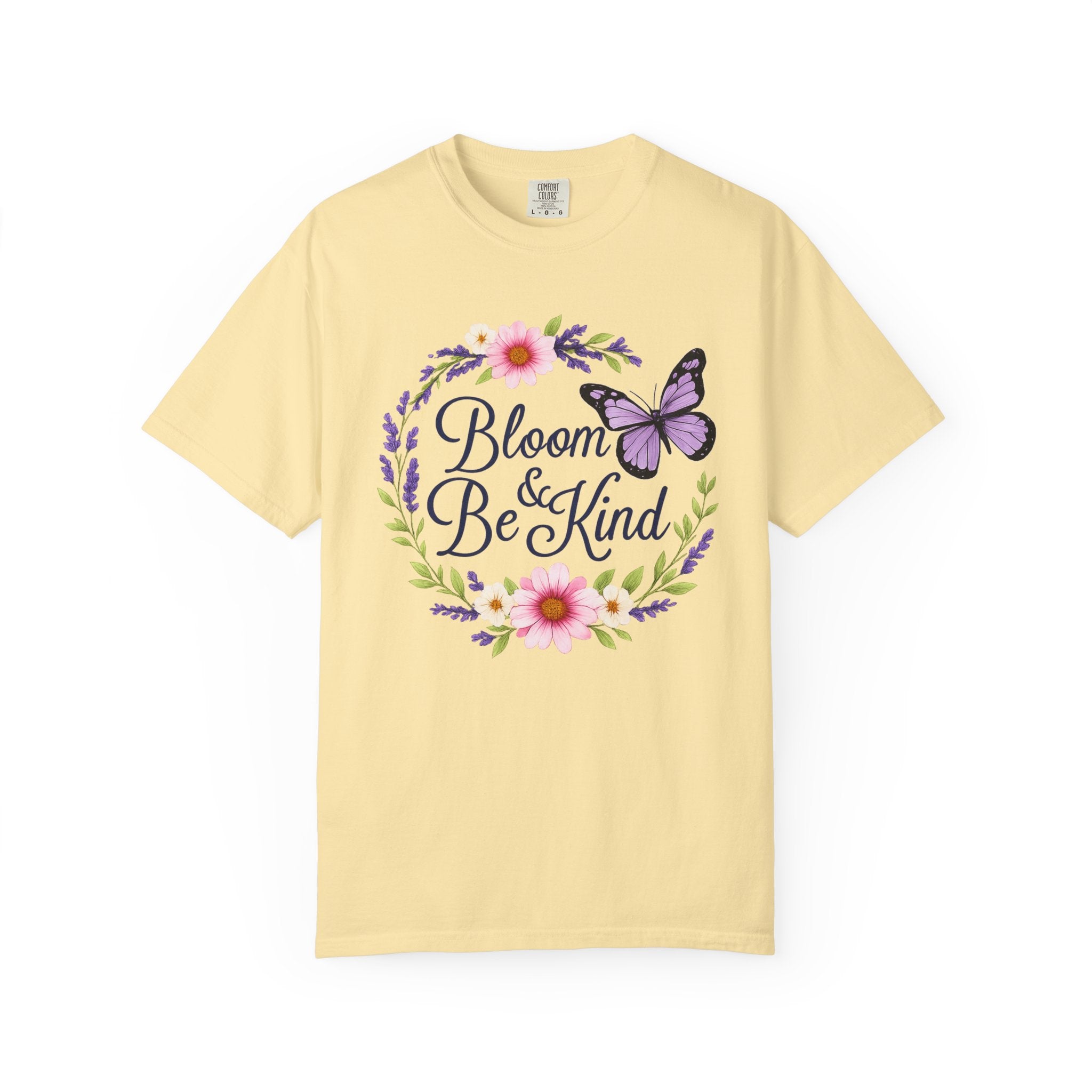 Bloom & Be Kind - Floral Wreath Butterfly Tee