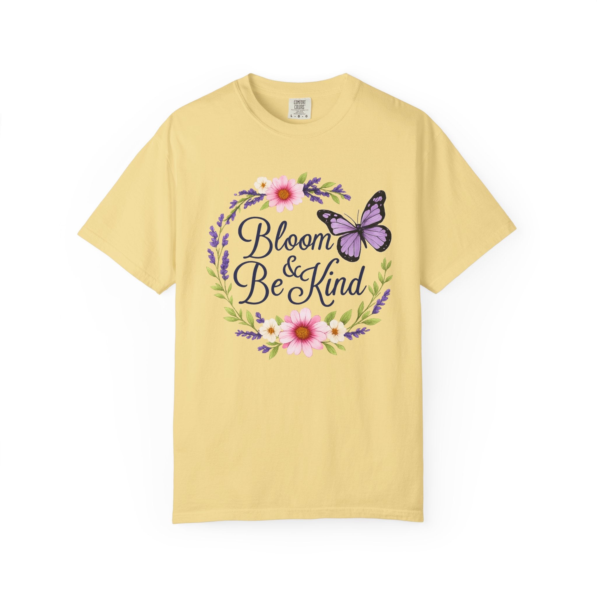 Bloom & Be Kind - Floral Wreath Butterfly Tee