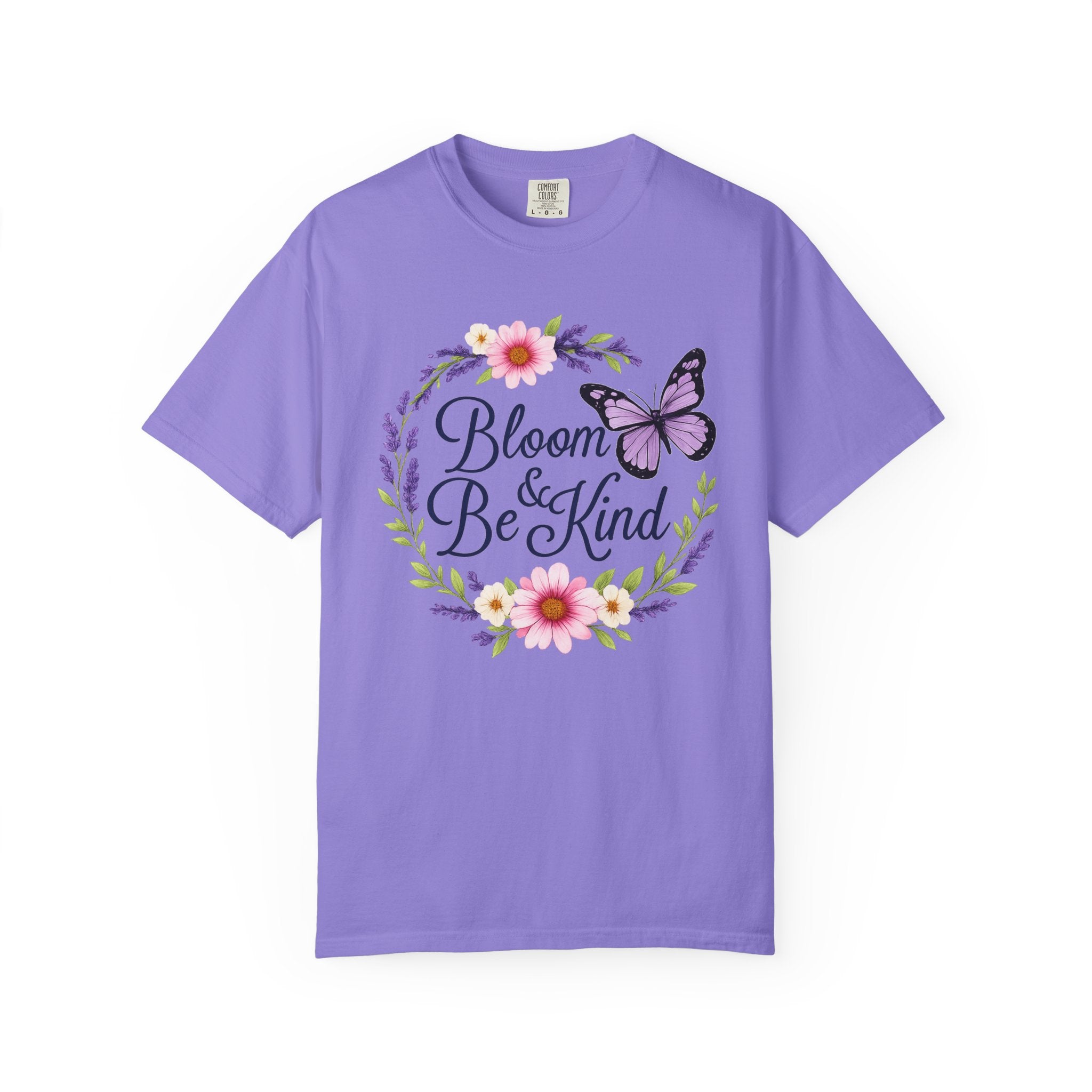 Bloom & Be Kind - Floral Wreath Butterfly Tee
