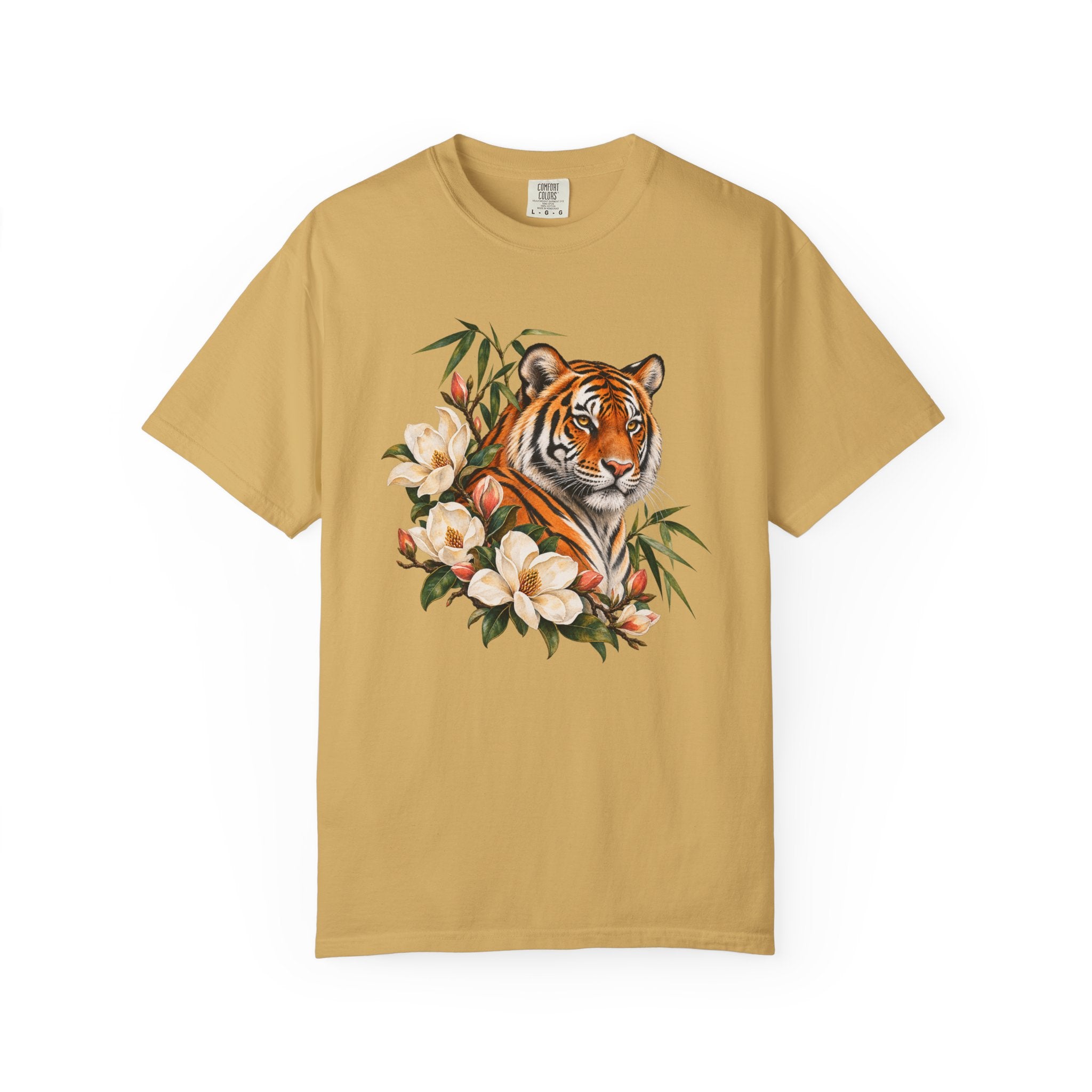 Tiger, Magnolia & Bamboo T-Shirt — Garment-Dyed Cotton