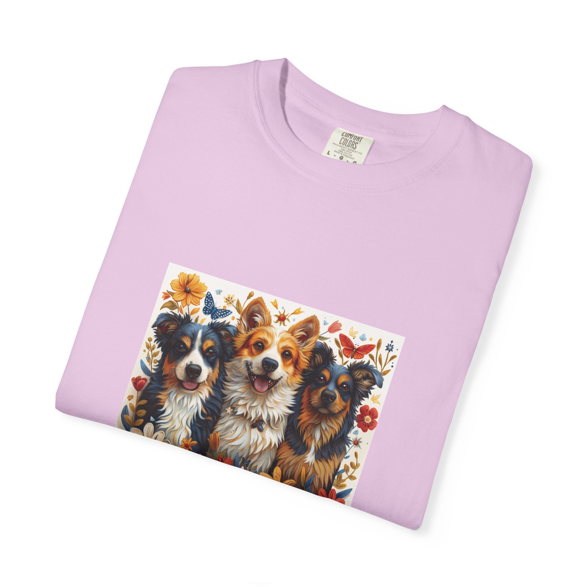 Dog Lover - Floral Three Dogs Tee
