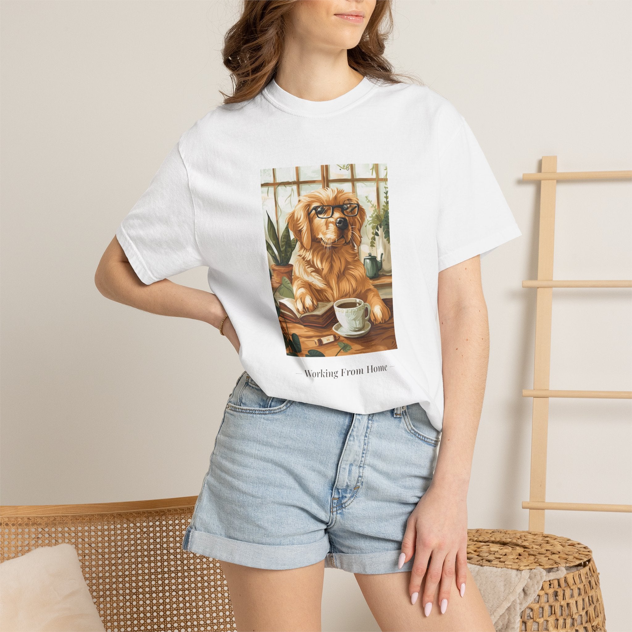Working From Home - Golden Retriever Tee