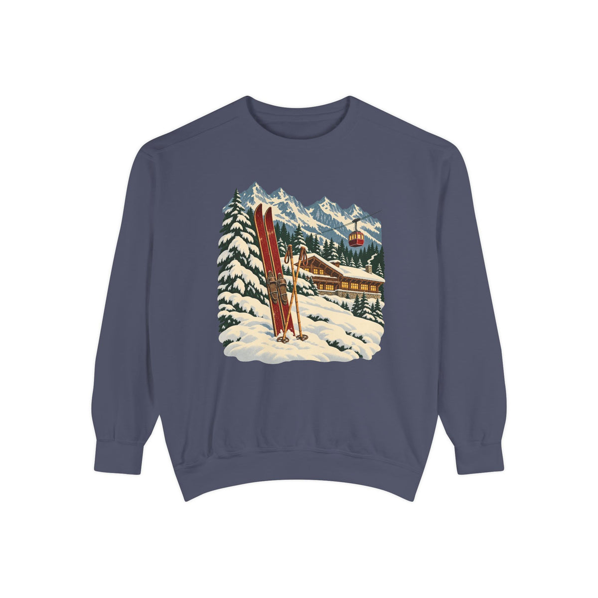 Apres ski sweatshirt in Denim, front view
