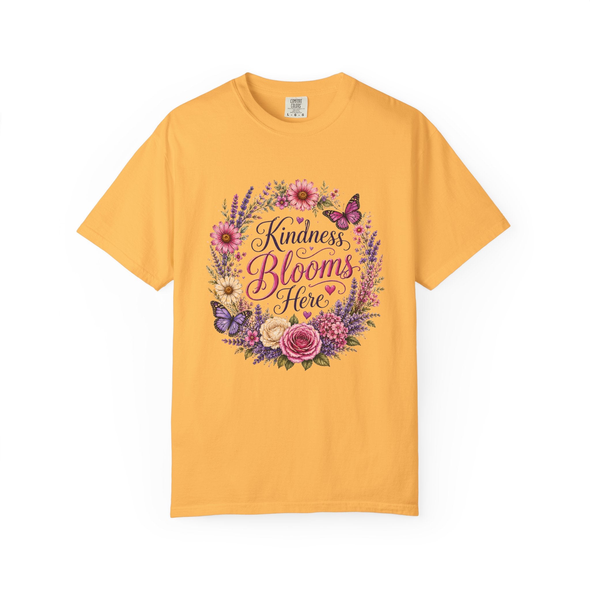 Kindness Blooms Here - Floral Wreath Tee