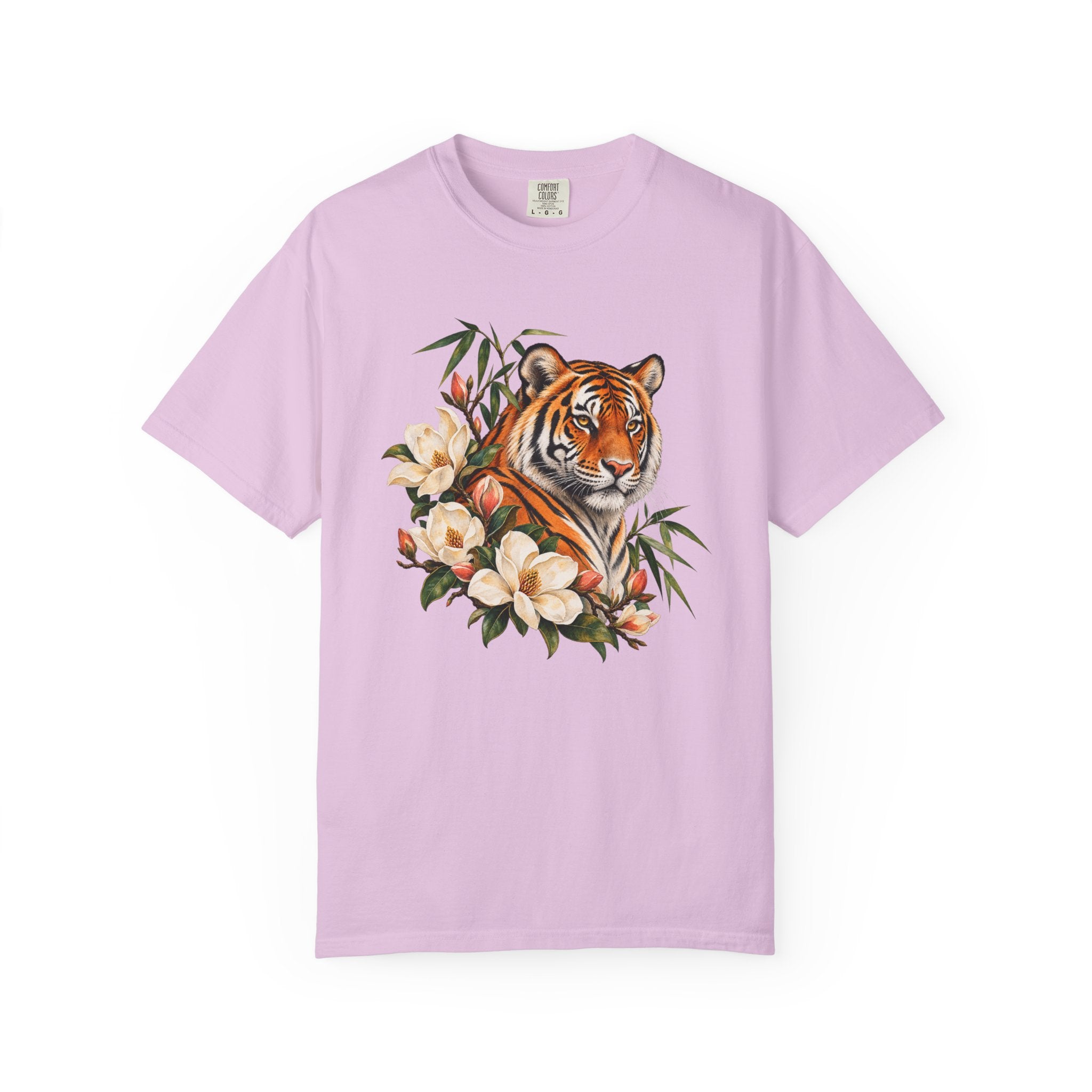 Tiger, Magnolia & Bamboo T-Shirt — Garment-Dyed Cotton