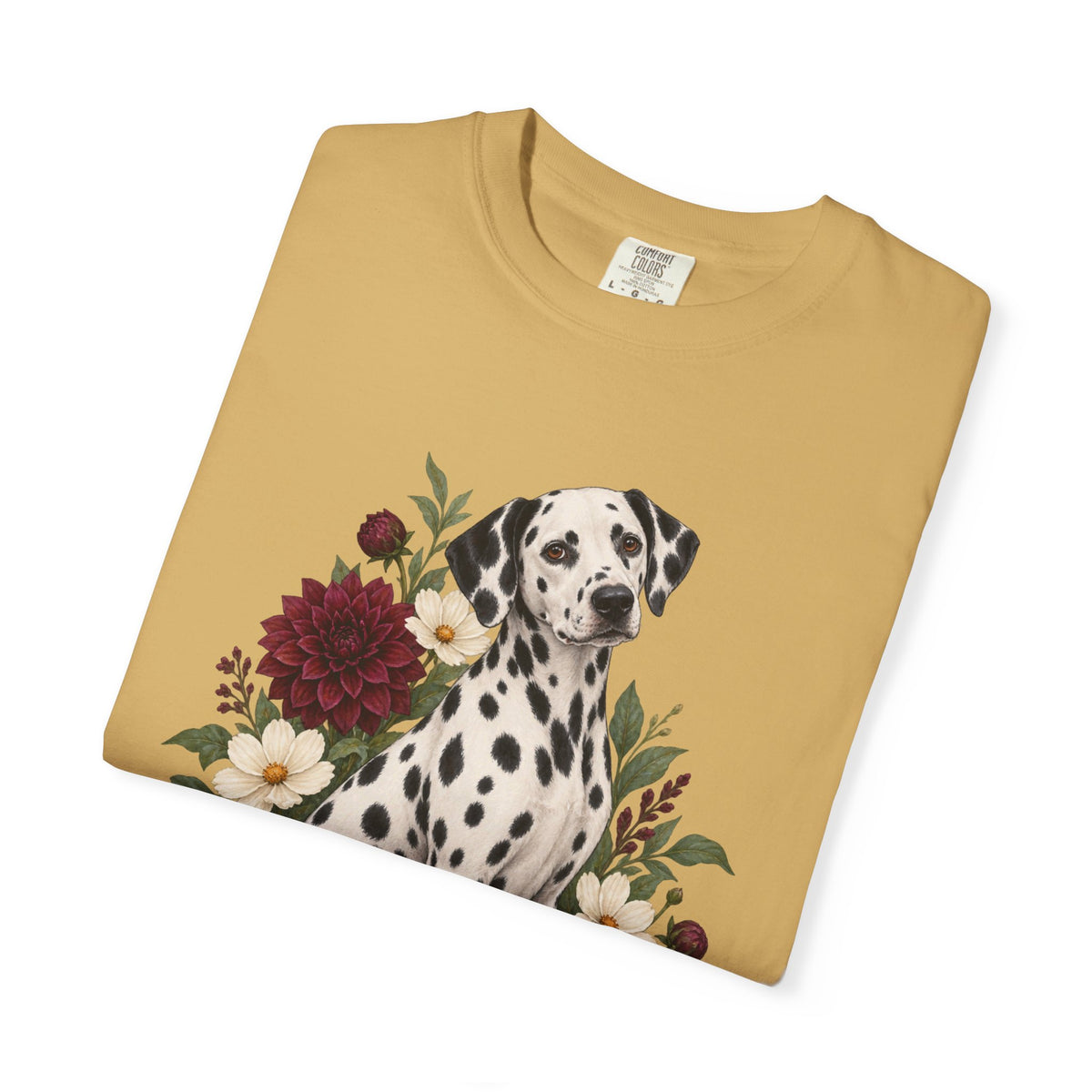 Dalmatian & Dahlia T-Shirt — Garment-Dyed Cotton