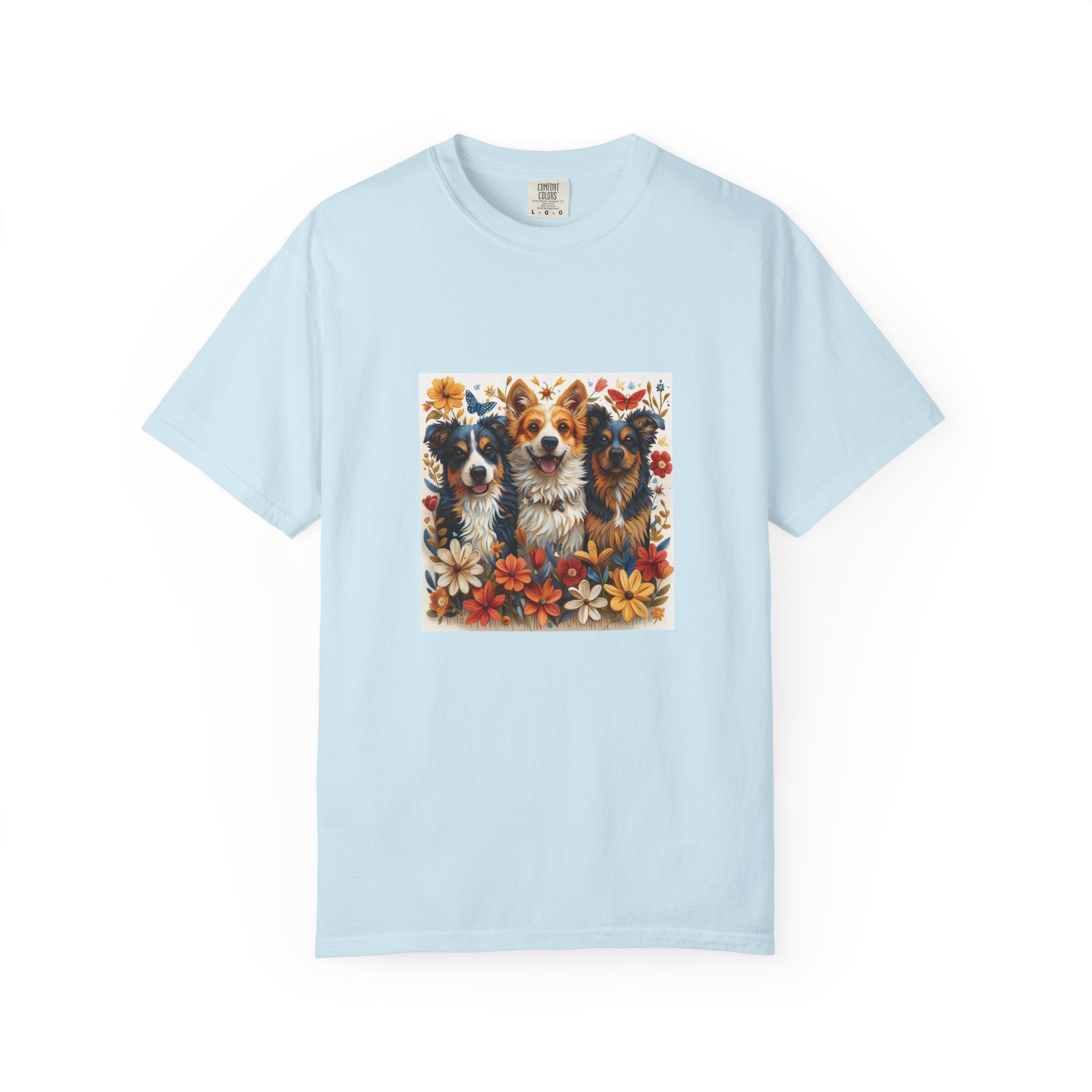 Dog Lover - Floral Three Dogs Tee