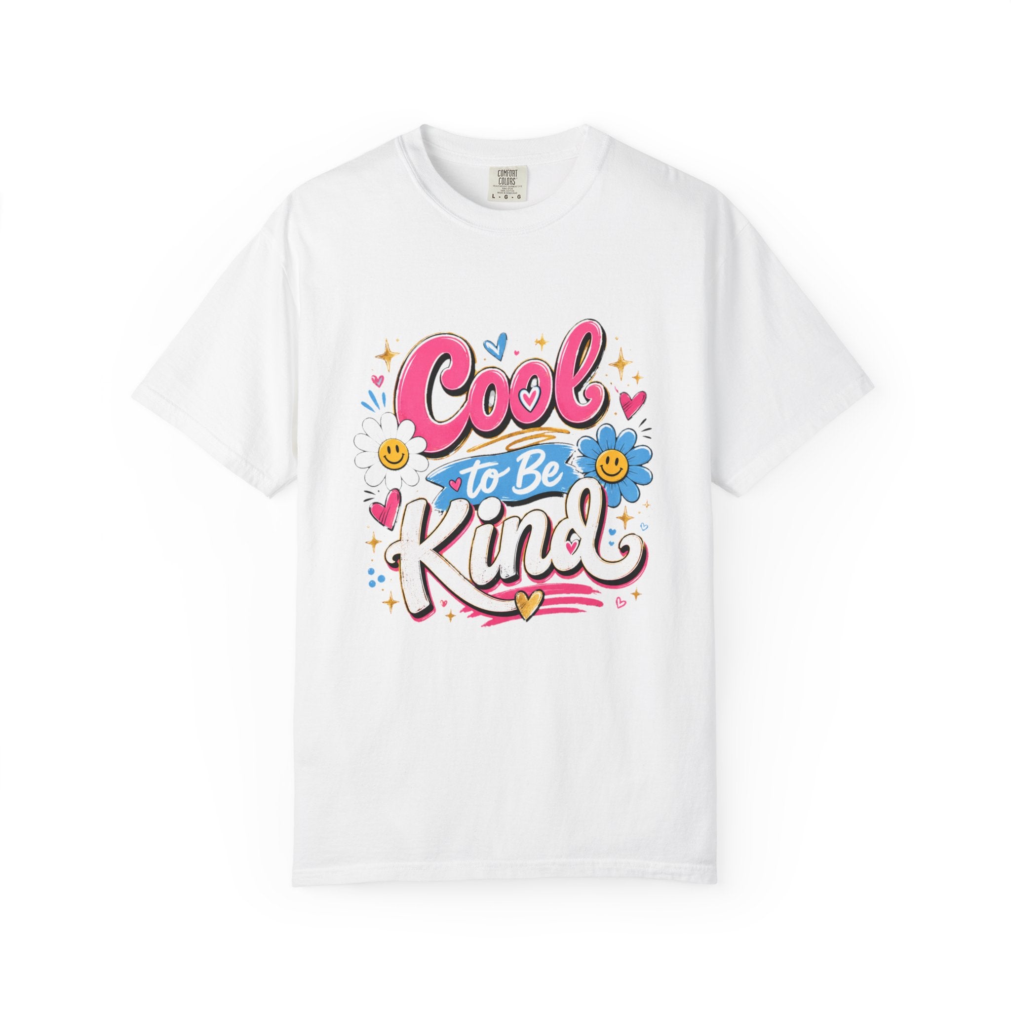 Cool to Be Kind retro kindness tee front view