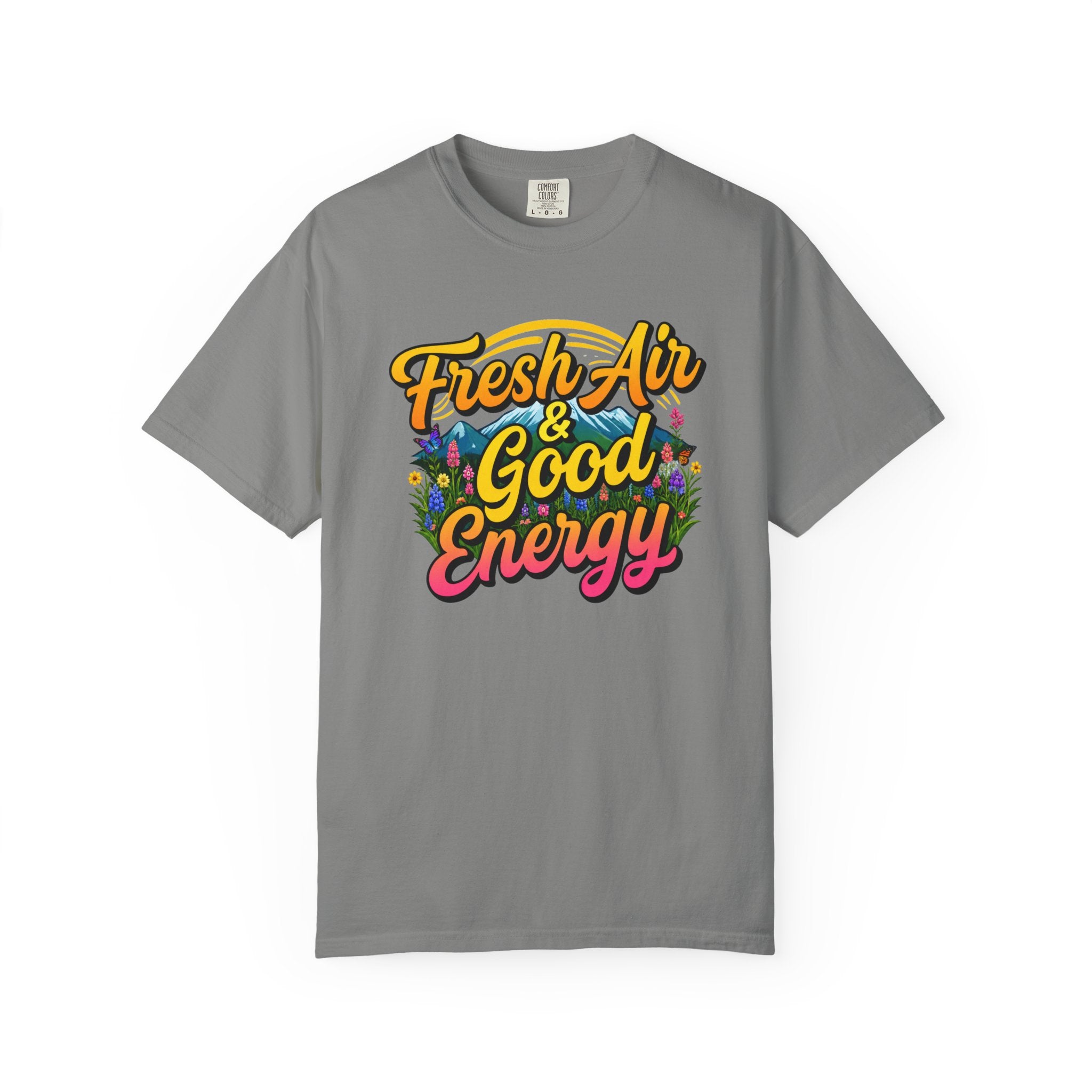 Fresh Air & Good Energy - Retro Mountain Wildflower Tee